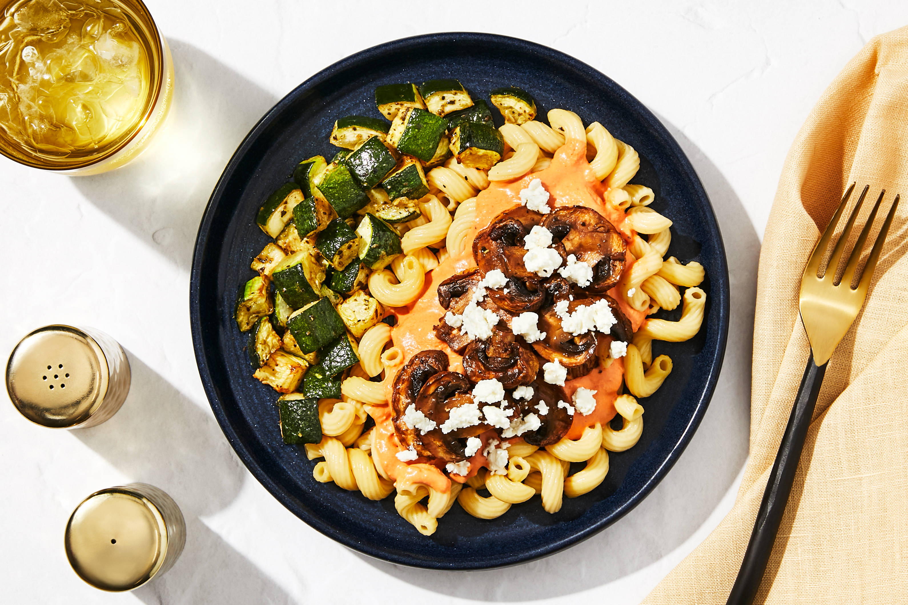 Mushroom & Goat Cheese Cavatappi + Chicken 