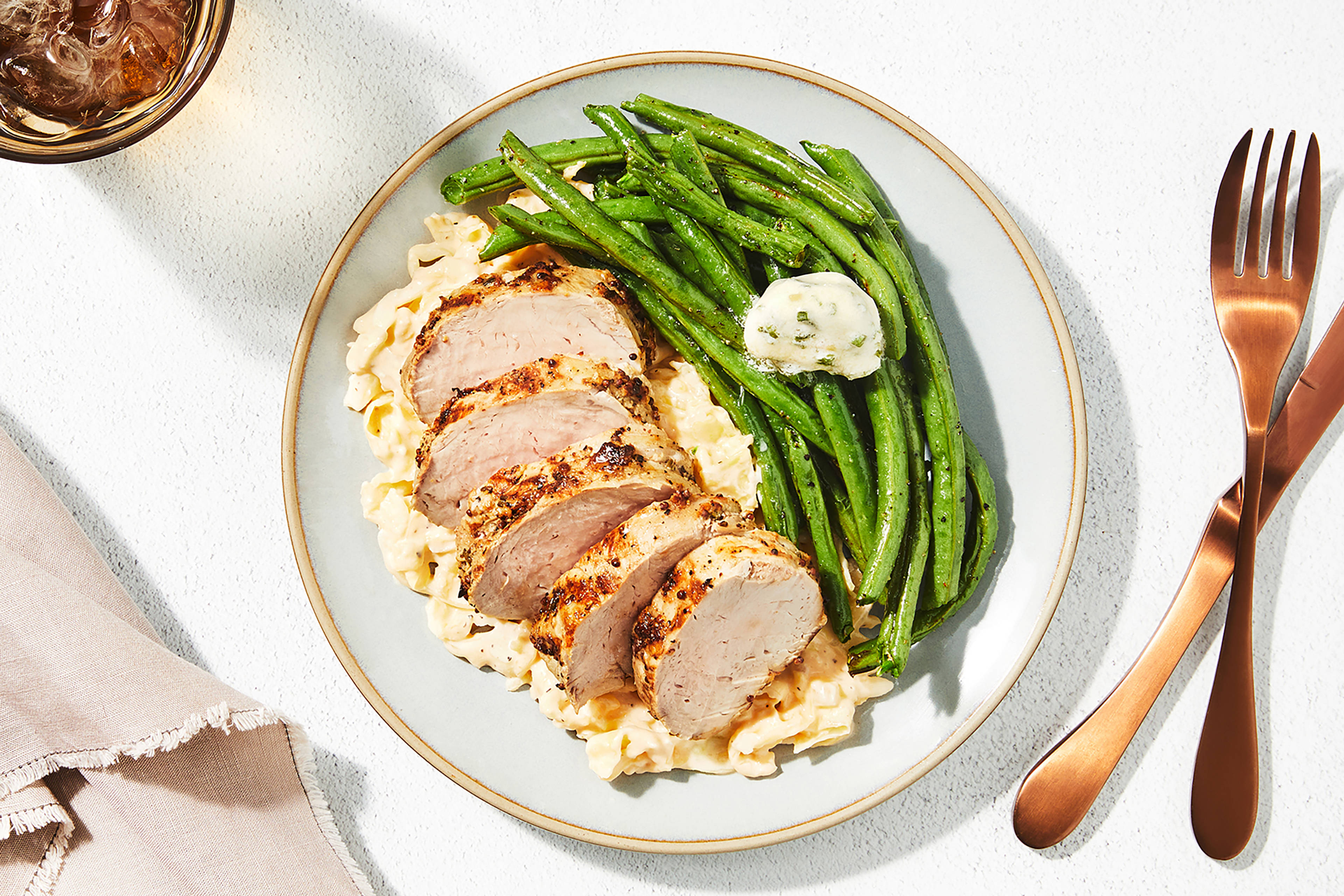 Pork Tenderloin & Cheesy Cabbage