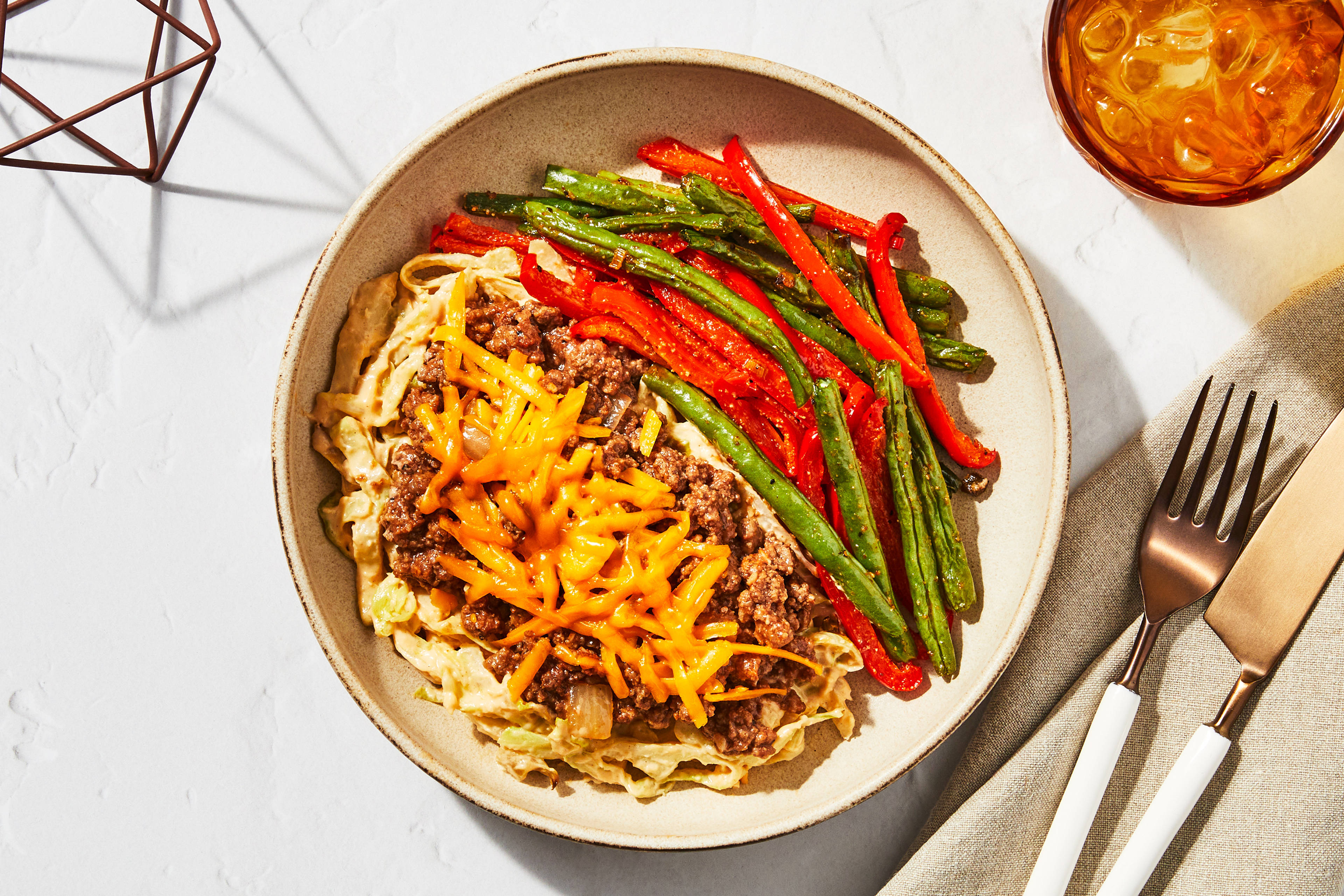 Cheesy Ground Beef & Cabbage
