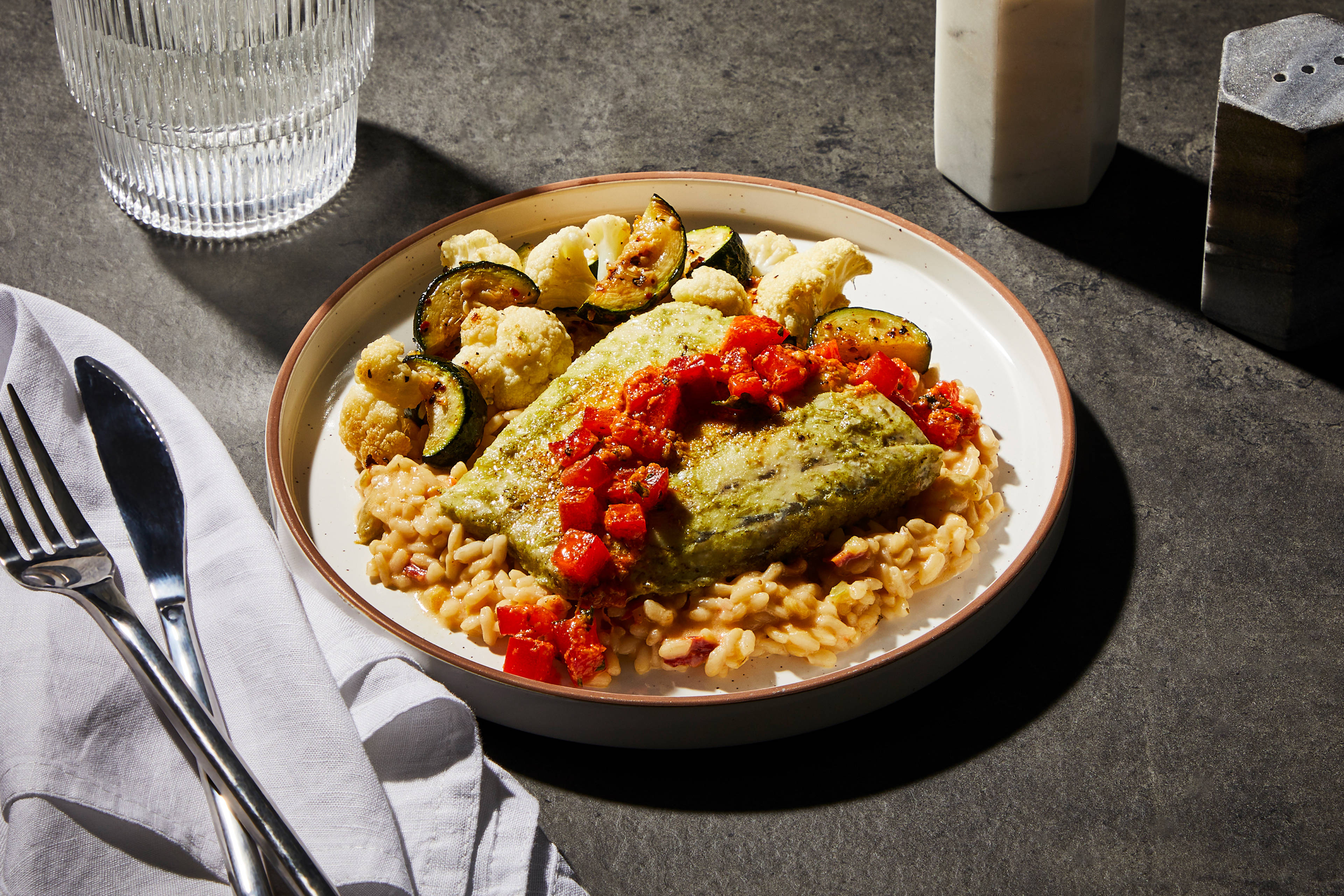Roasted Red Pepper & Basil Barramundi