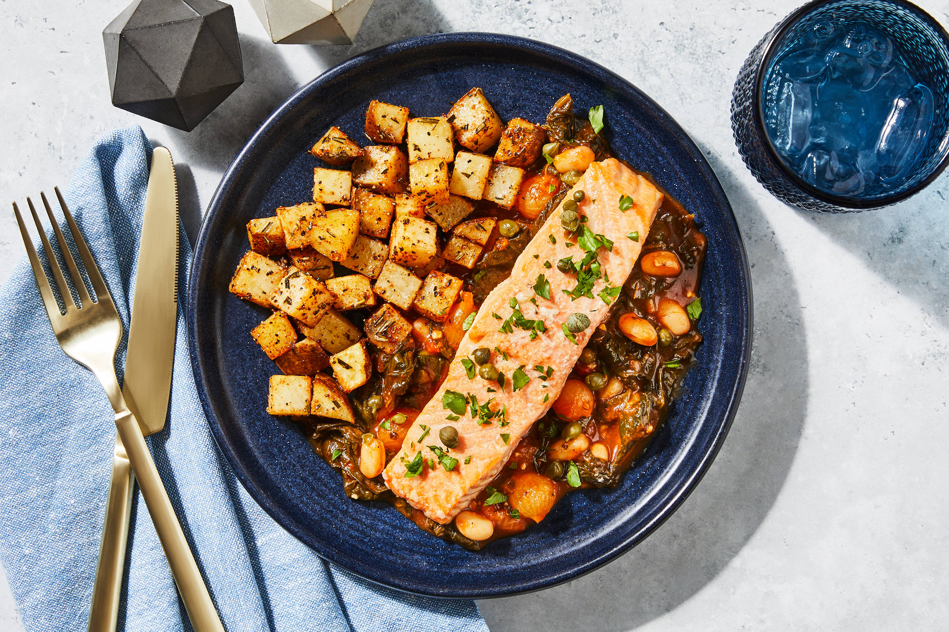 Tuscan Baked Salmon & Tomato-Caper Sauce