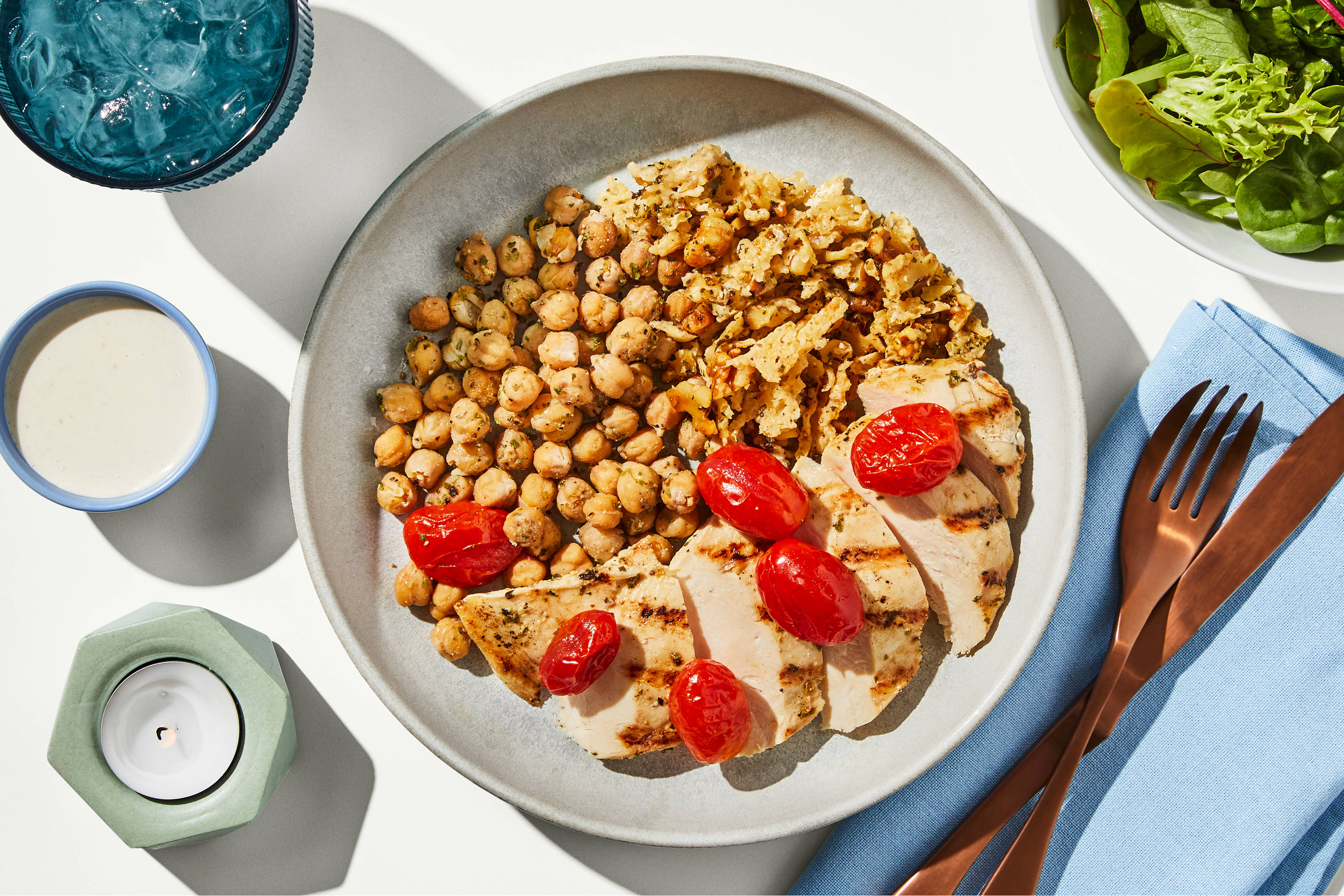 Salad Topper - Roasted Tomatoes, Spiced Chickpeas & Grilled Chicken