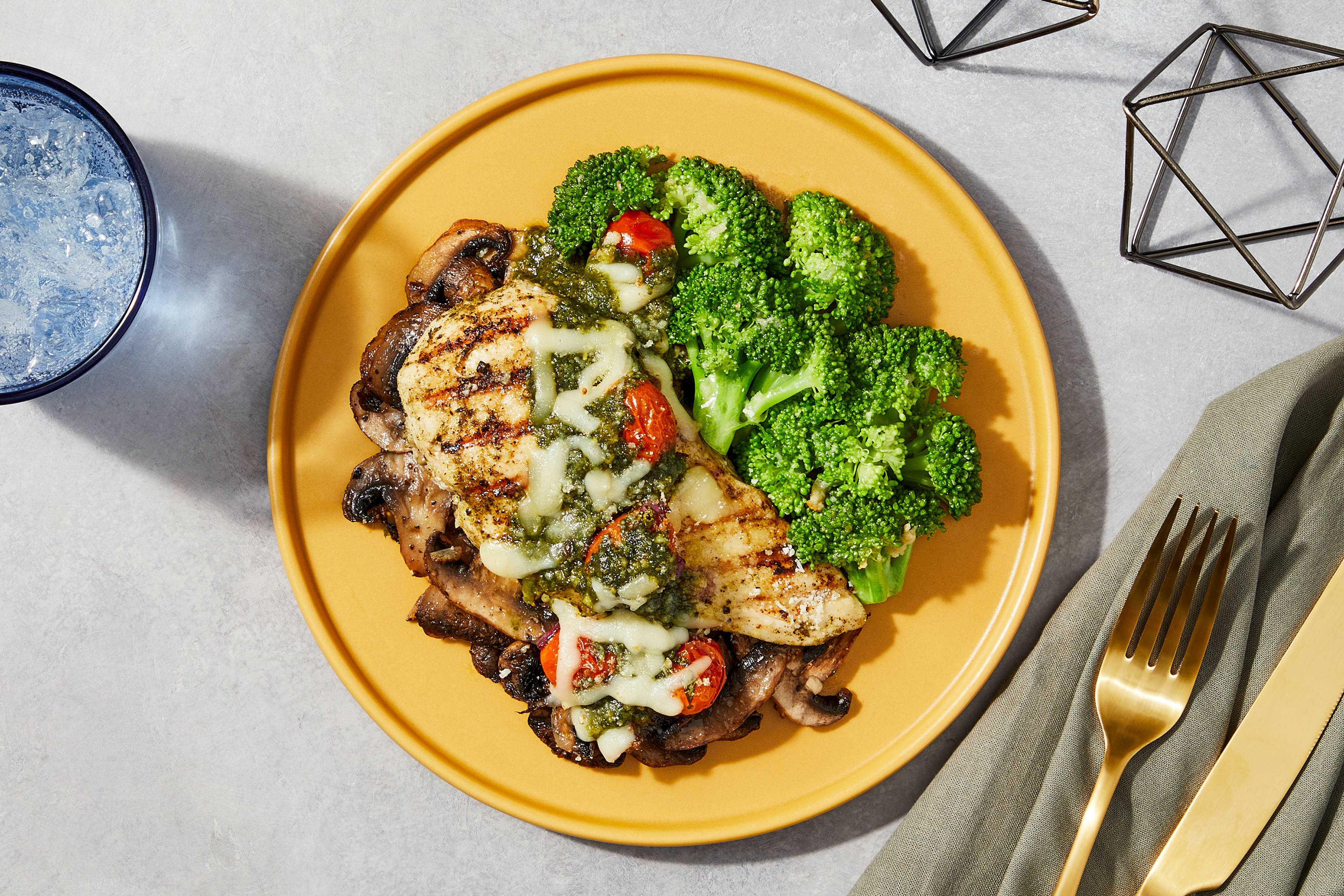 Pesto Chicken & Roasted Mushrooms