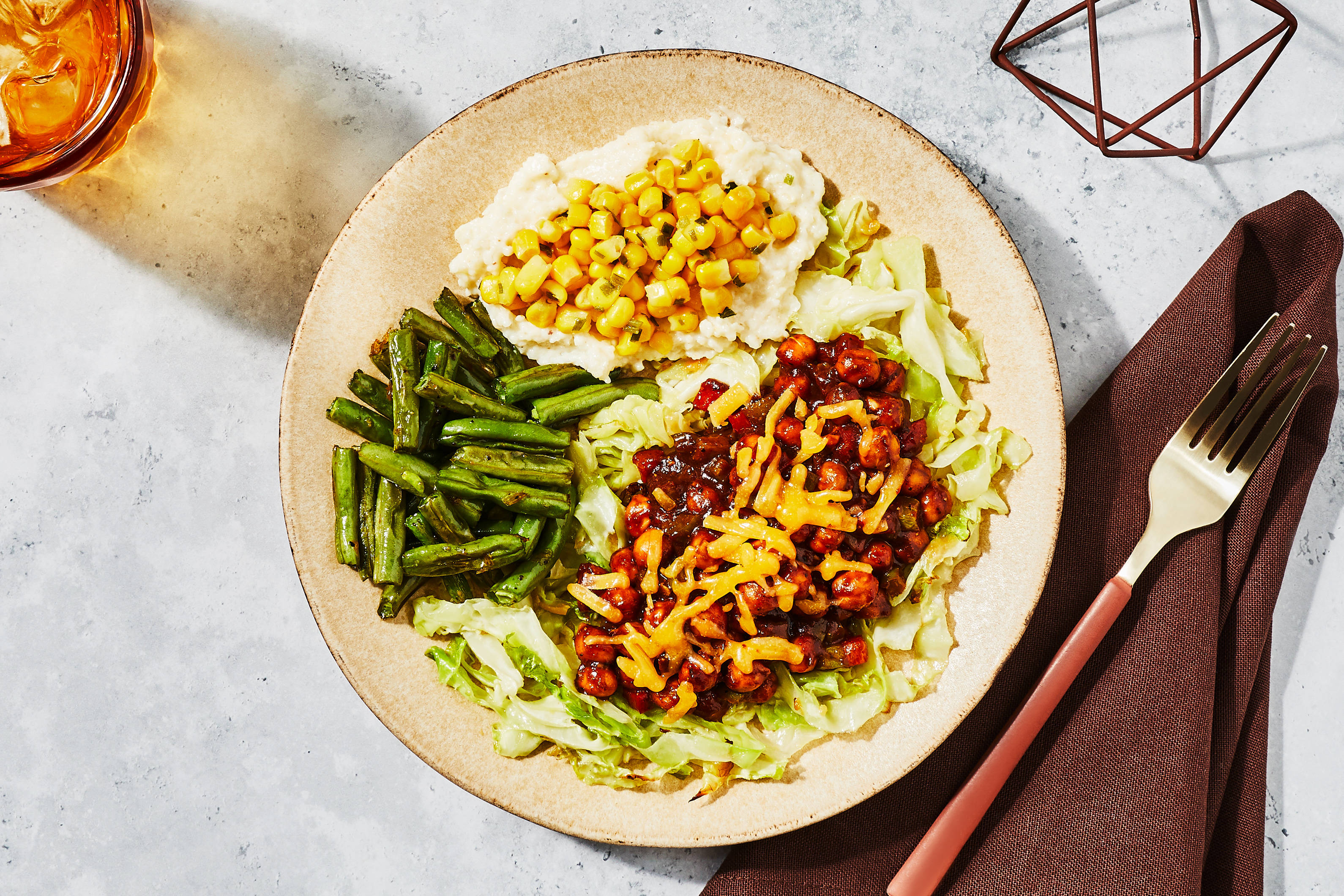 BBQ Chickpeas & Roasted Cabbage Slaw