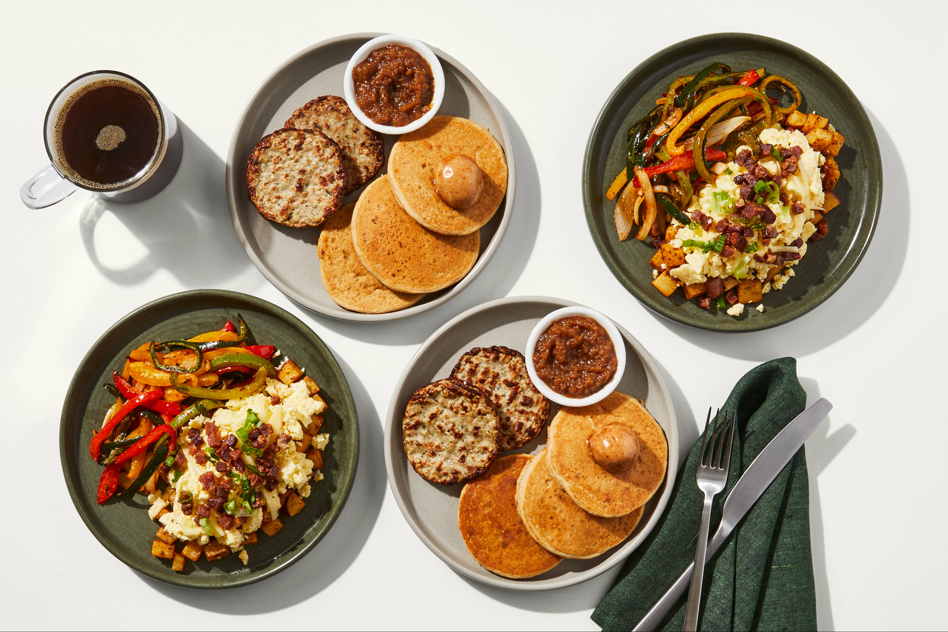 Breakfast Bundle - Apple Cinnamon Pancakes and Potato, Bacon, & Egg Skillet