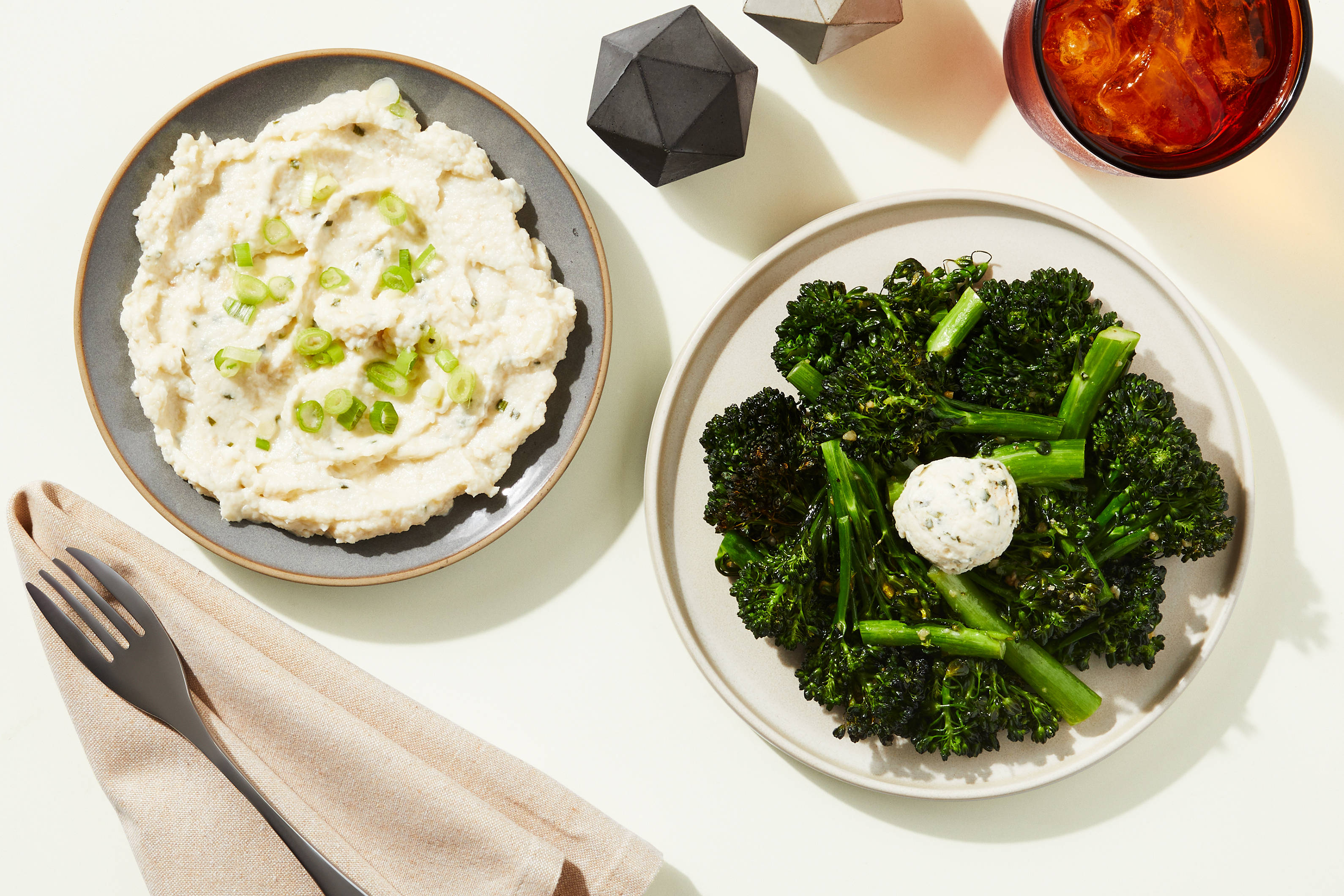 Roasted Broccolini & Whipped Goat Cheese