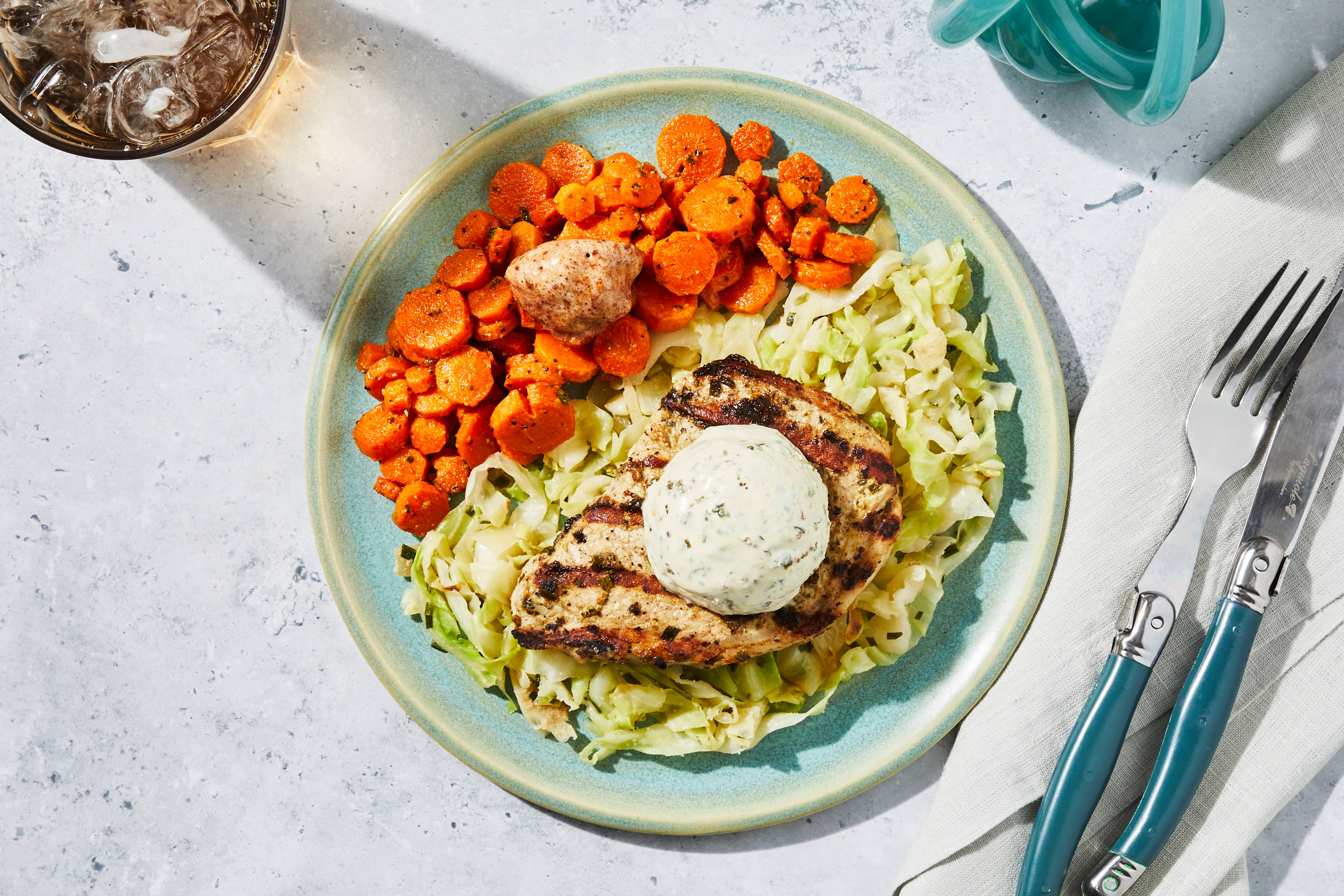 Creamy Whole-Grain Mustard Pork Chop