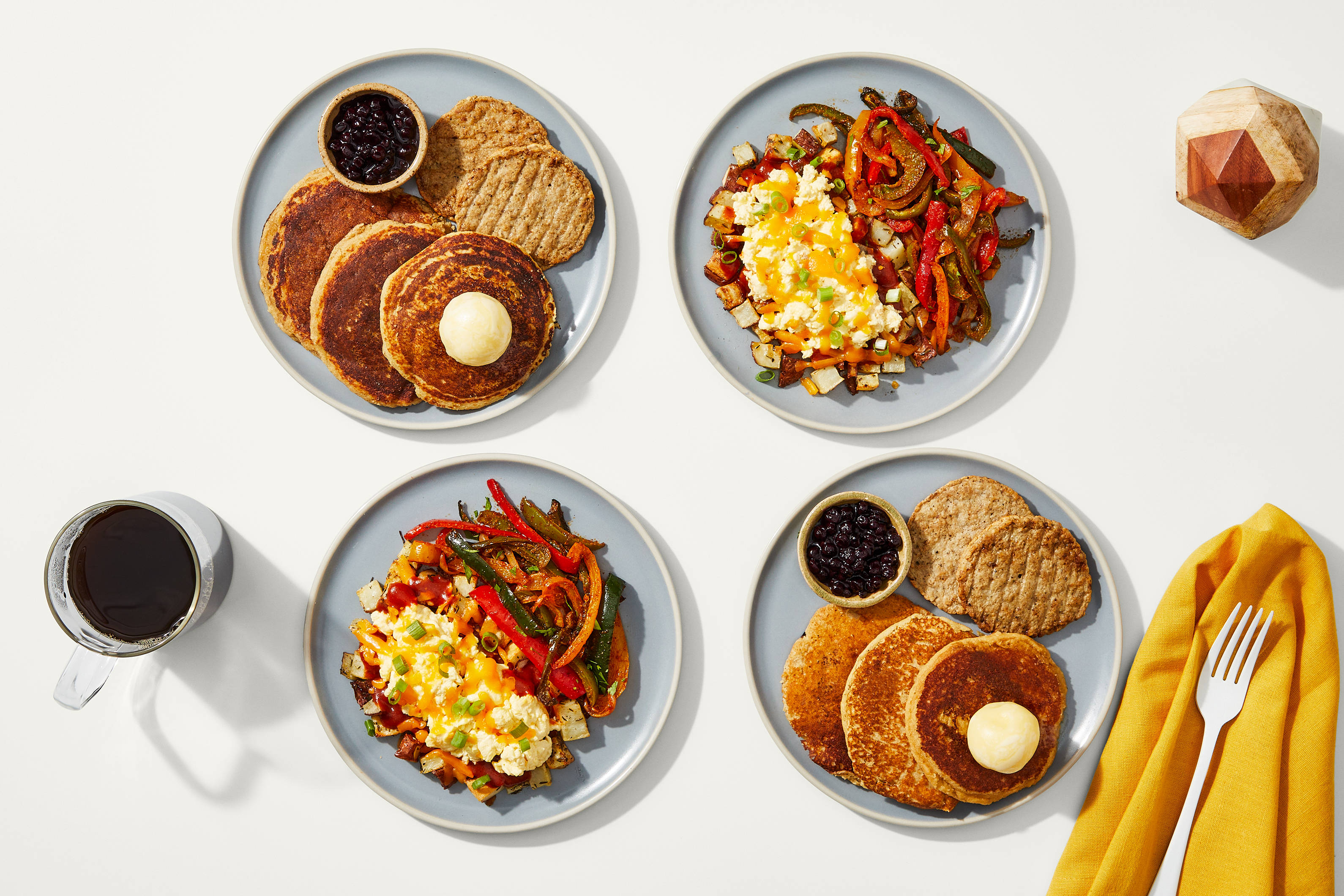 Breakfast Bundle - Lemon Buttermilk Pancakes & Blueberry Compote & Cowboy Skillet & Scrambled Eggs
