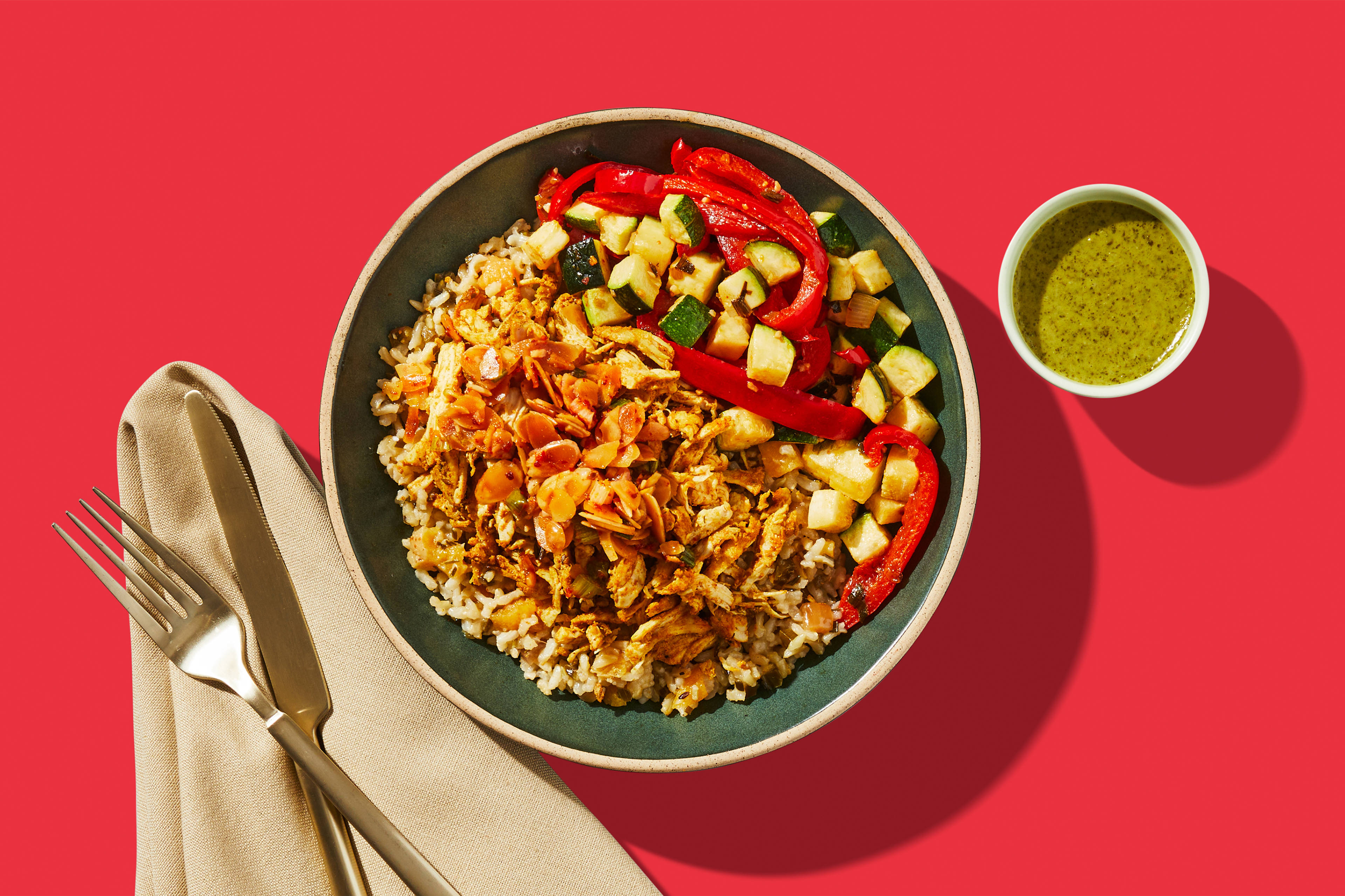 Moroccan-Spiced Shredded Chicken Bowl