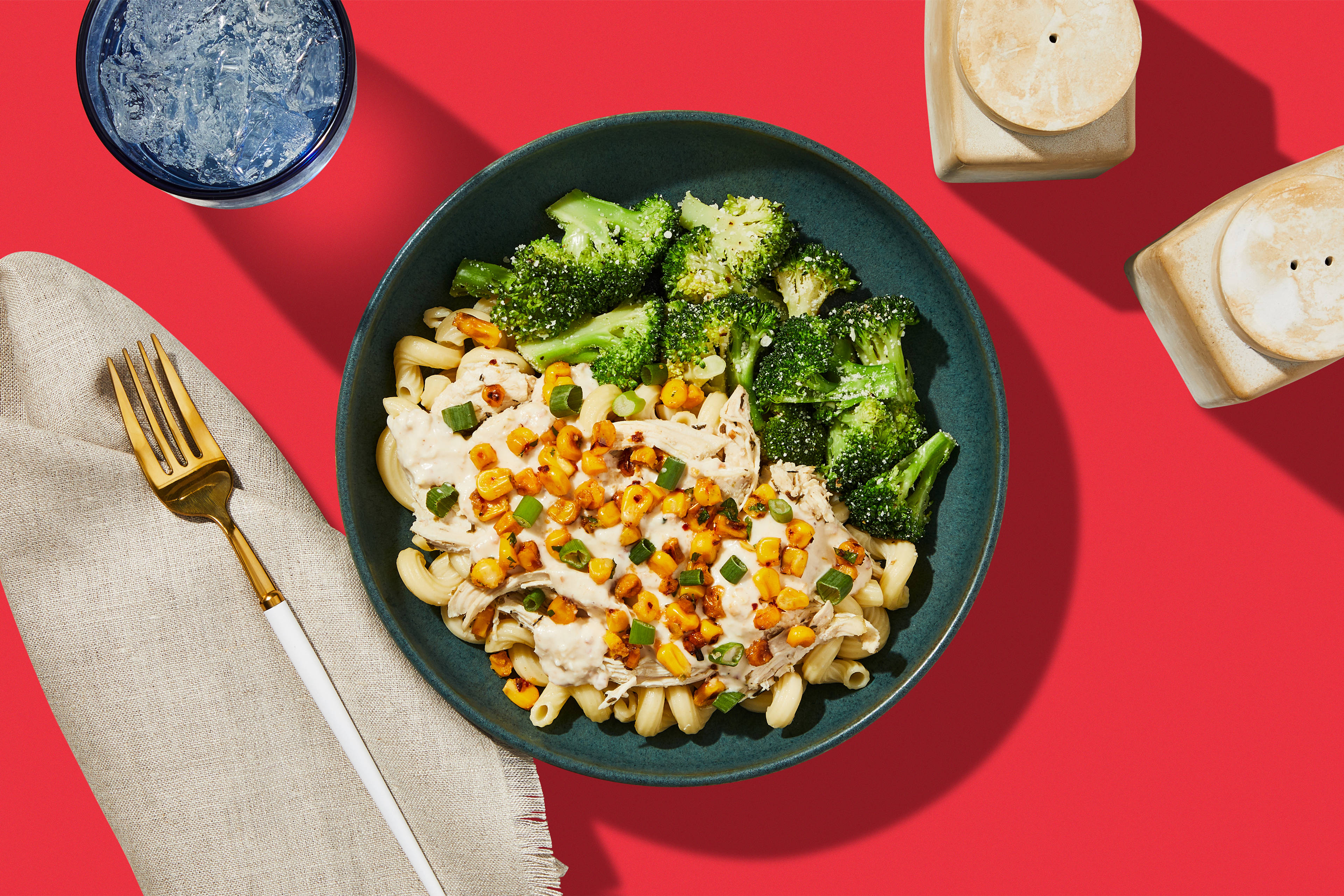 Charred Corn & Shredded Chicken Cavatappi
