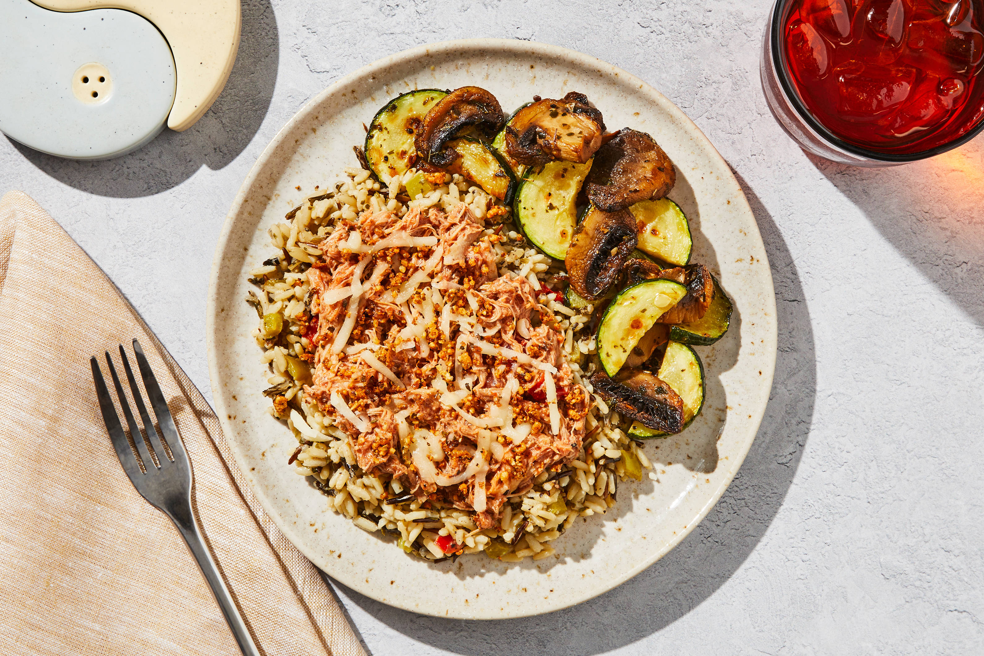 Marinara Chicken Thighs & Herbed Wild Rice