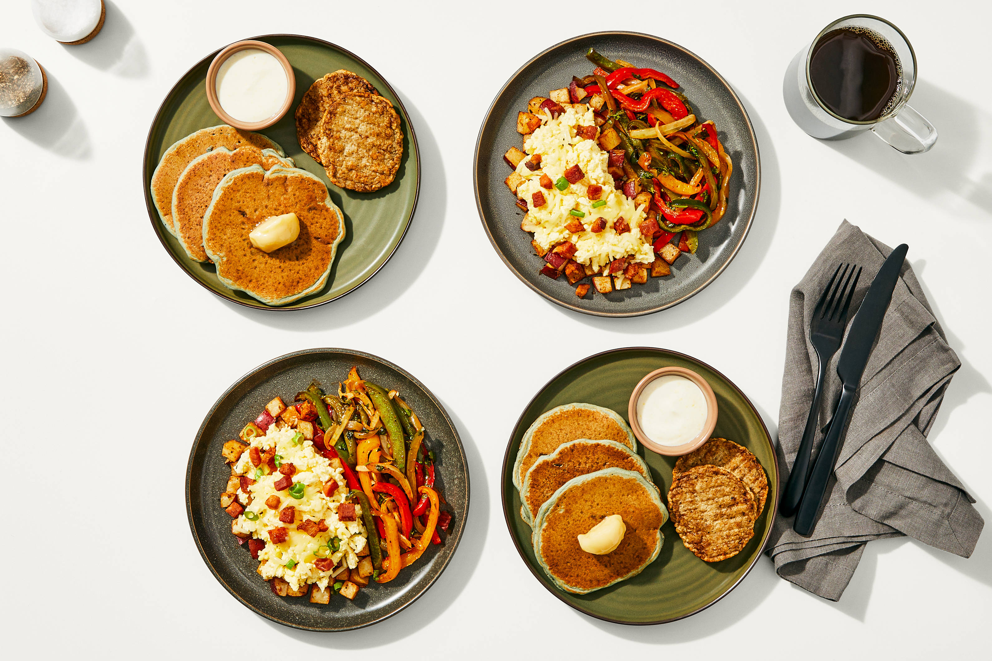 Breakfast Bundle - Blueberry Buttermilk Pancakes & Potato, Bacon, & Egg Skillet