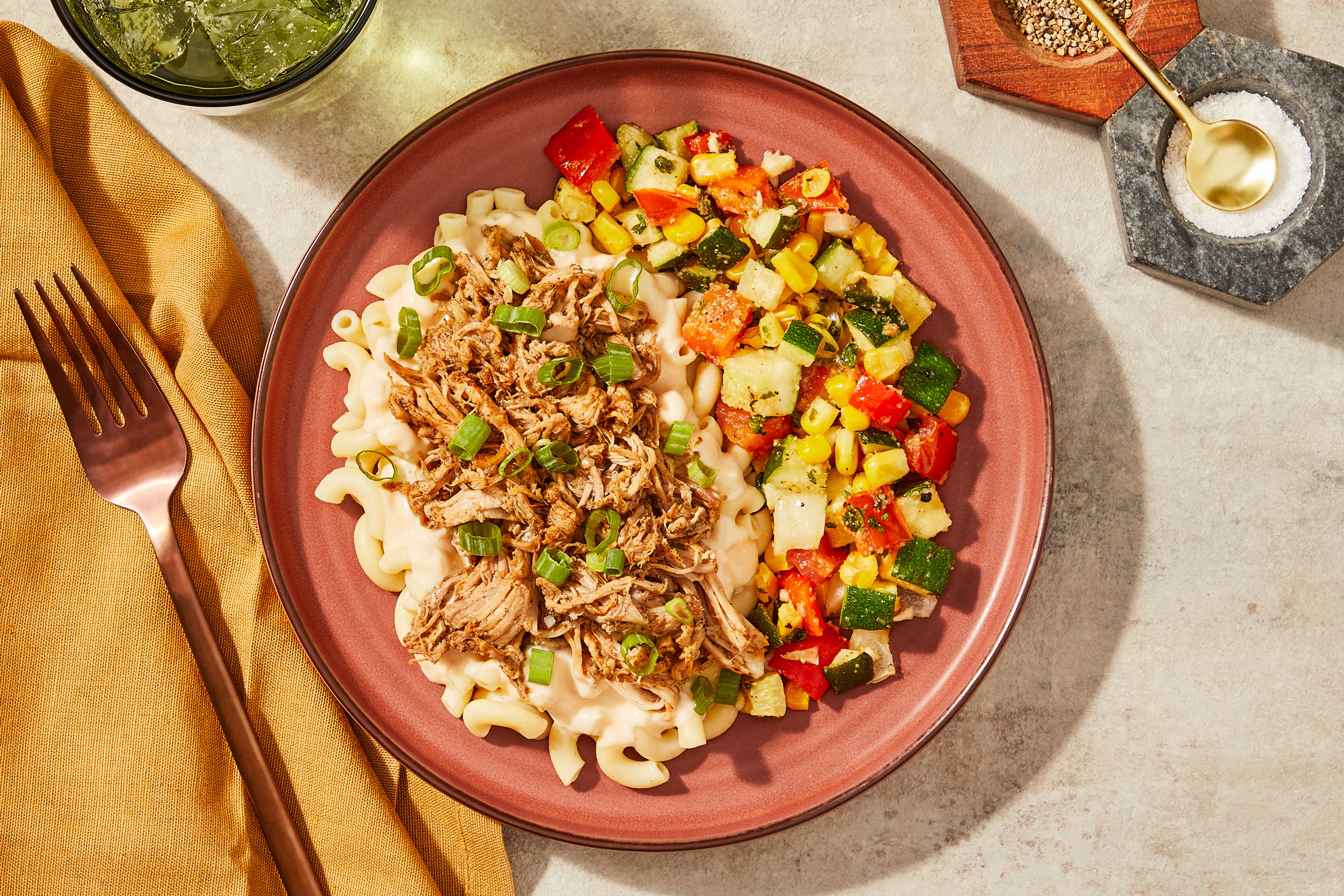 Smoky Cheddar Mac & BBQ Pulled Pork