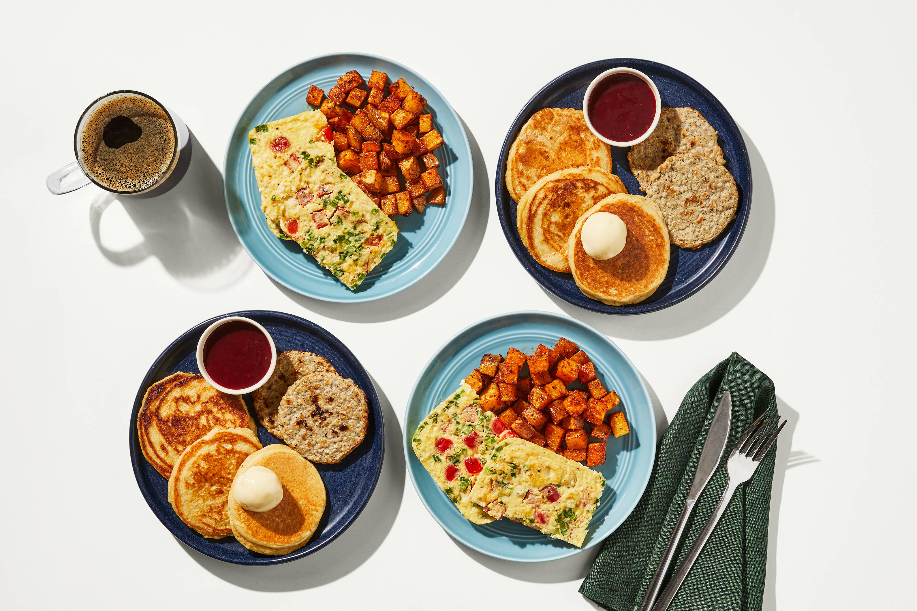 Breakfast Bundle - Orange Pancakes & Feta & Roasted Red Pepper Frittata