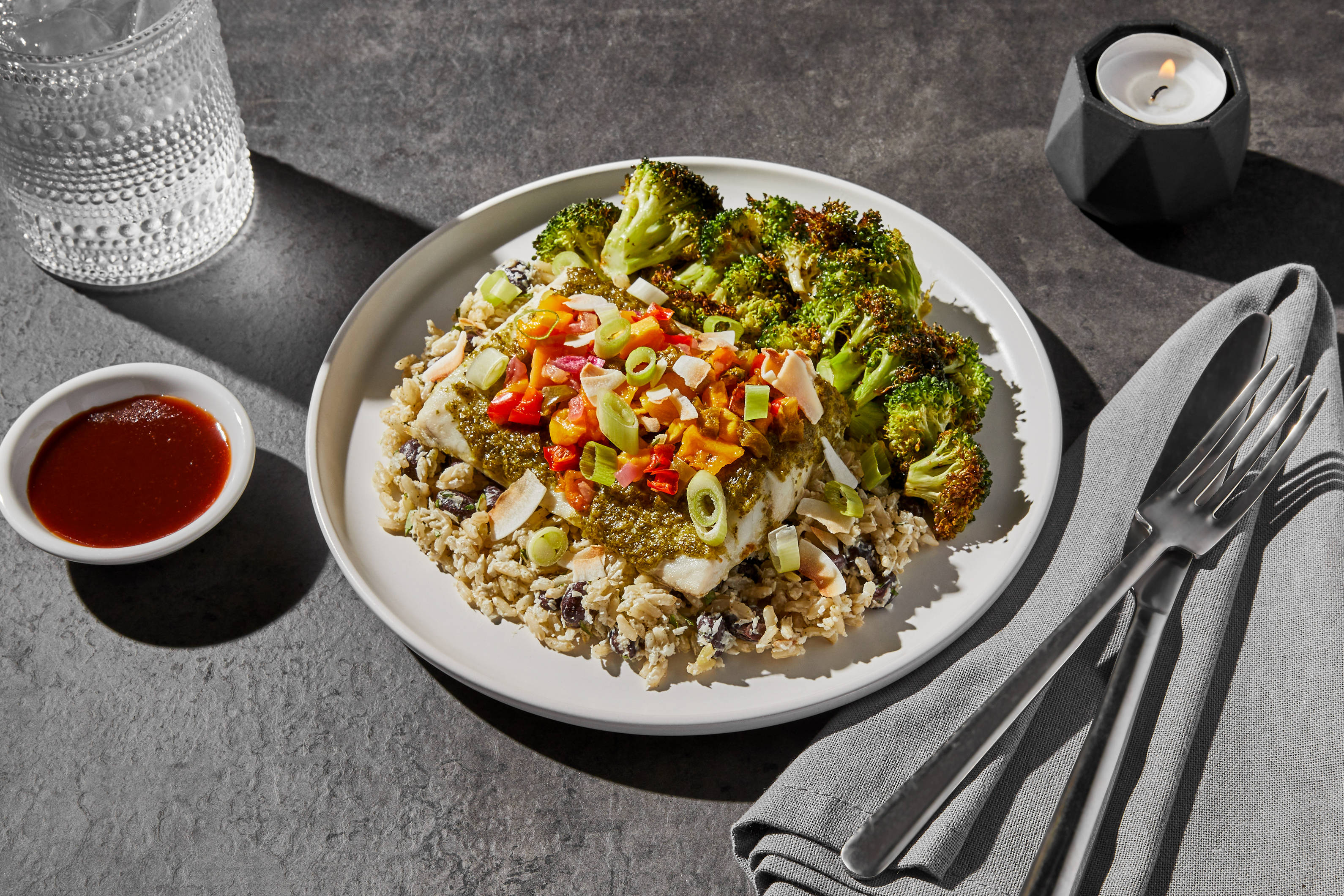 Hawaiian Barramundi & Black Bean-Coconut Rice