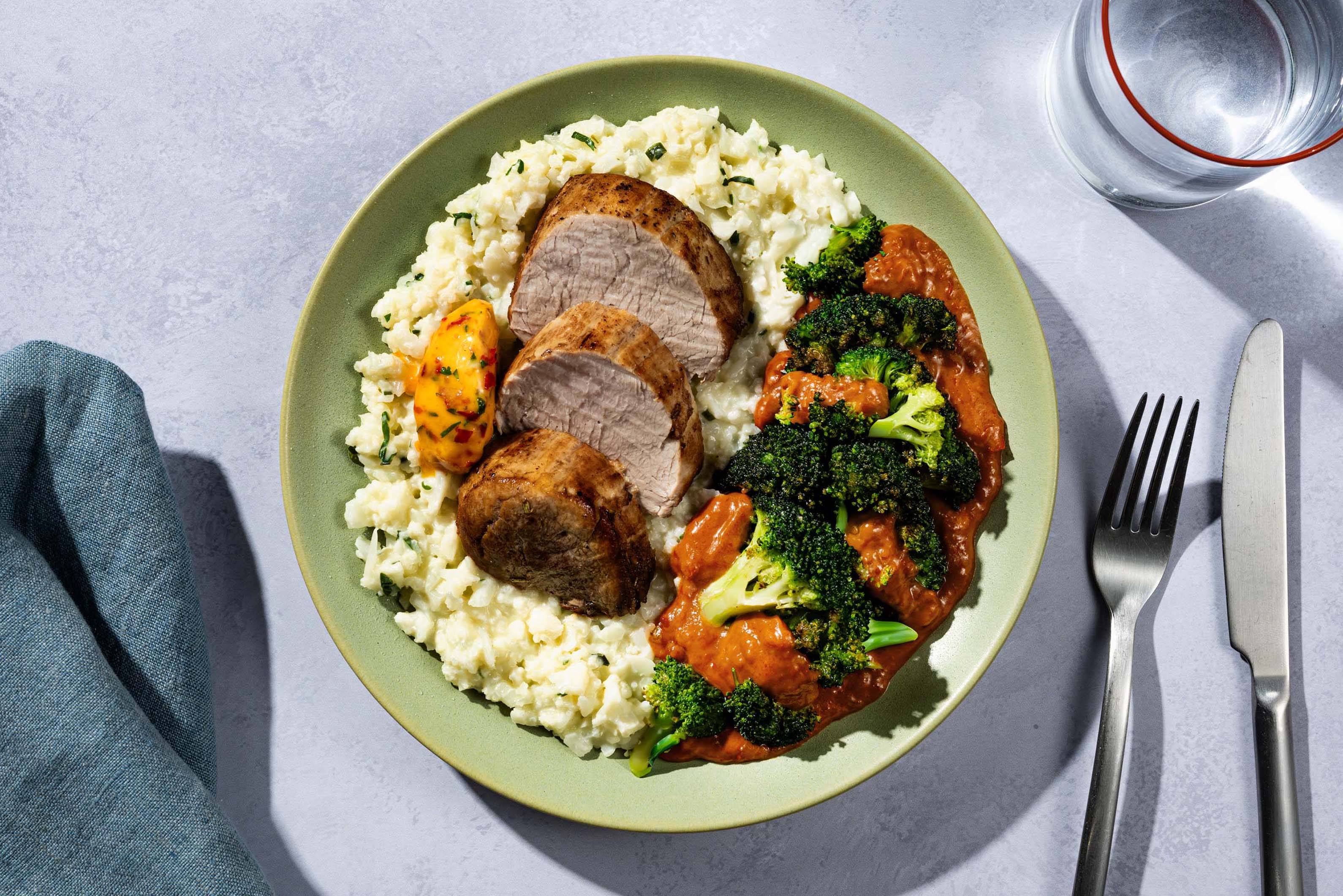 Grillad fläskfilé i tomatsmör