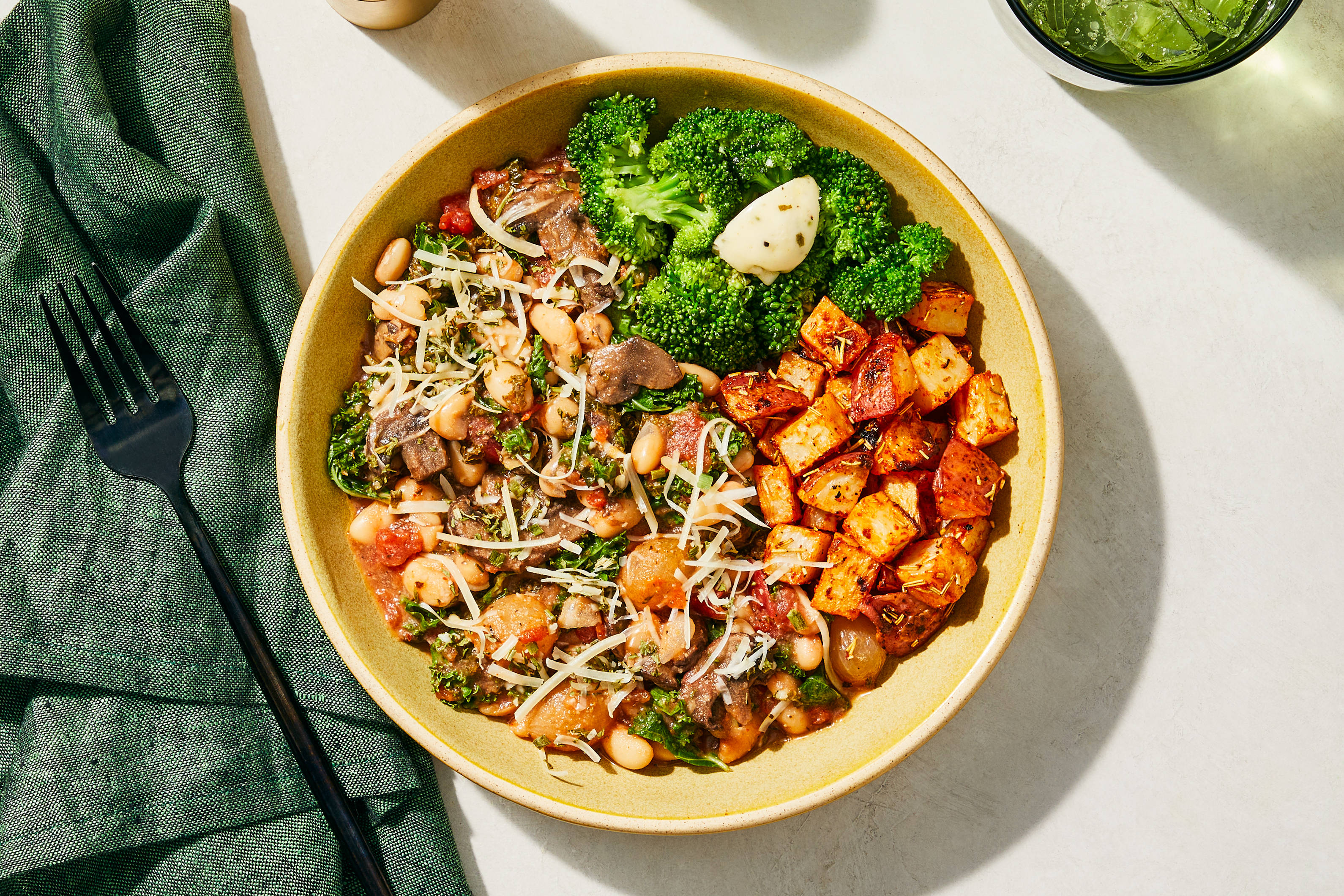 Tuscan White Bean, Mushroom & Kale Stew + Chicken