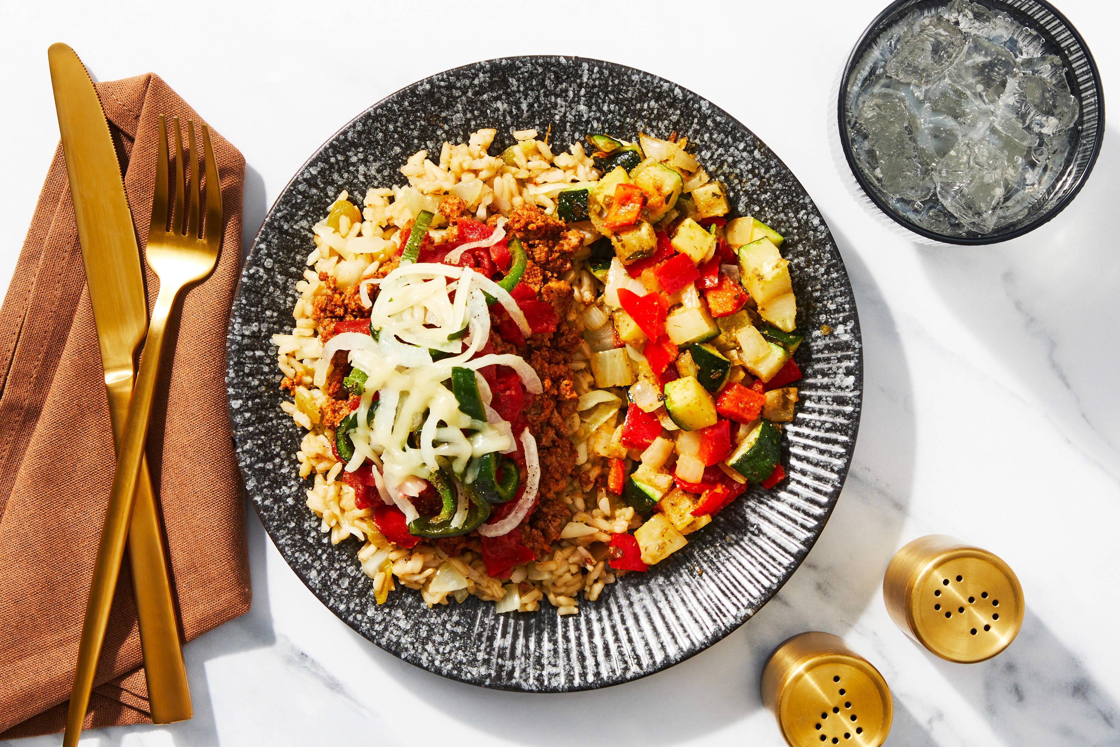 Chorizo-Spiced Turkey & Cheesy Green Chile Rice