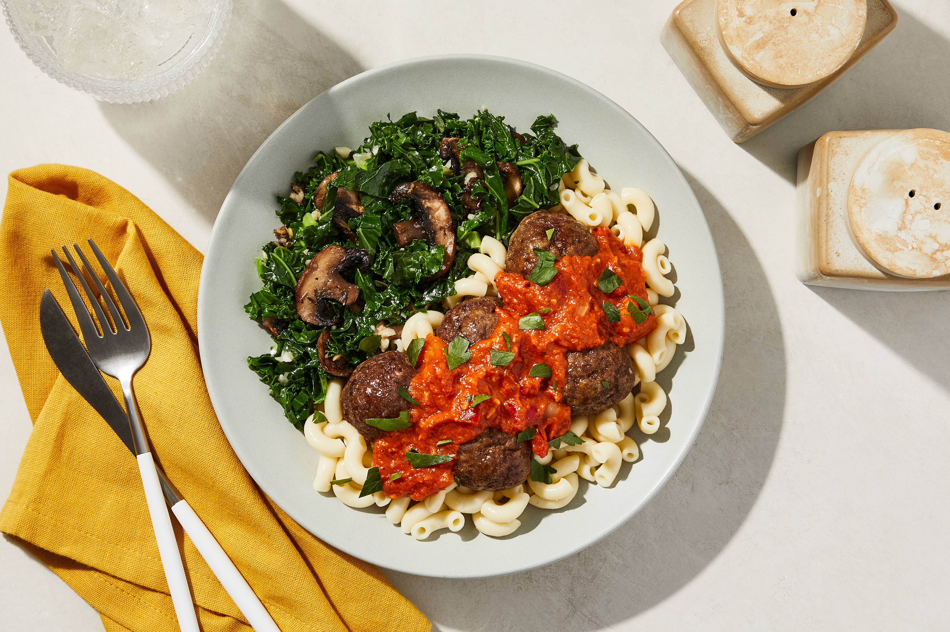 Beef Meatballs & Roasted Red Pepper Marinara