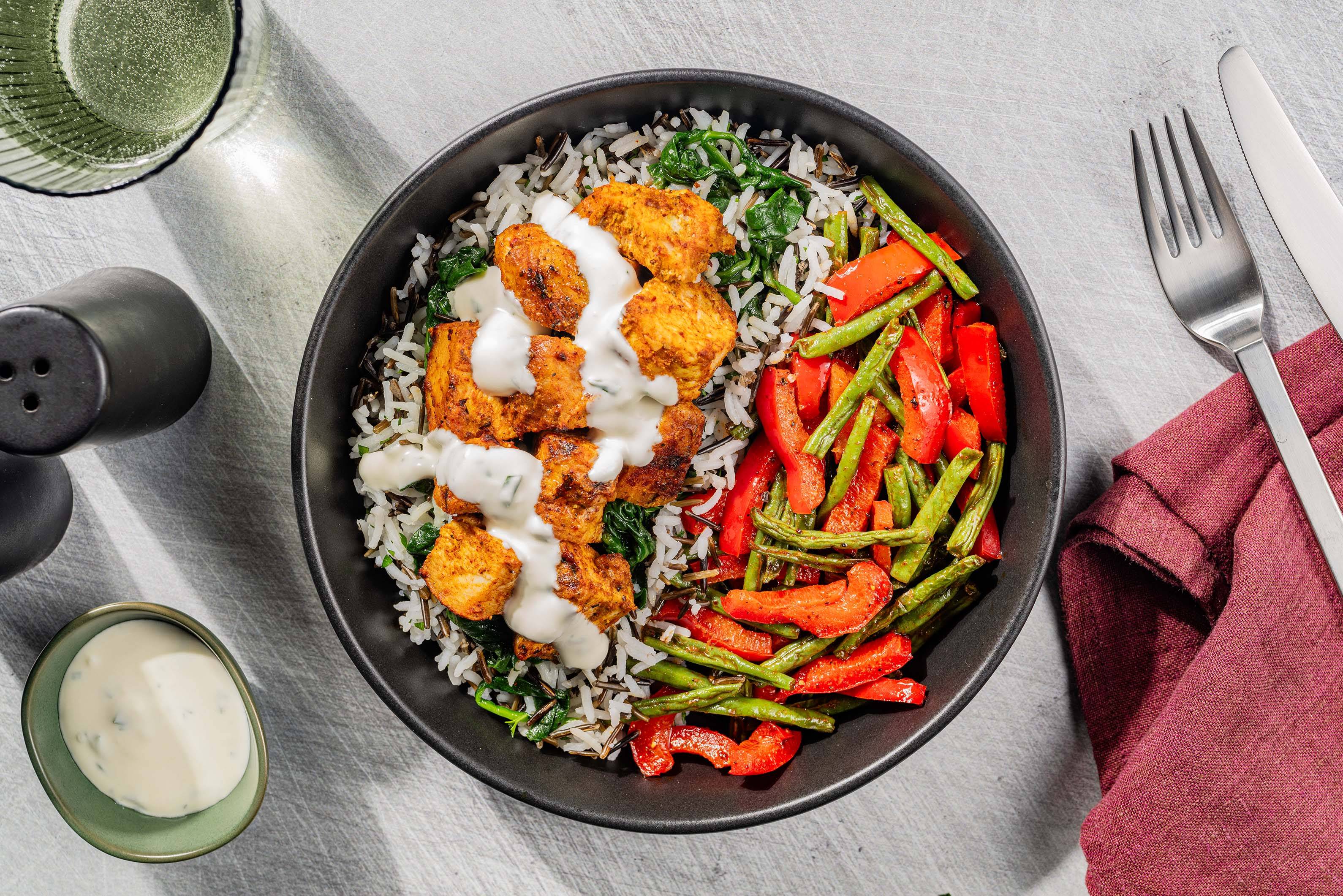 Krydret kylling med vilde ris