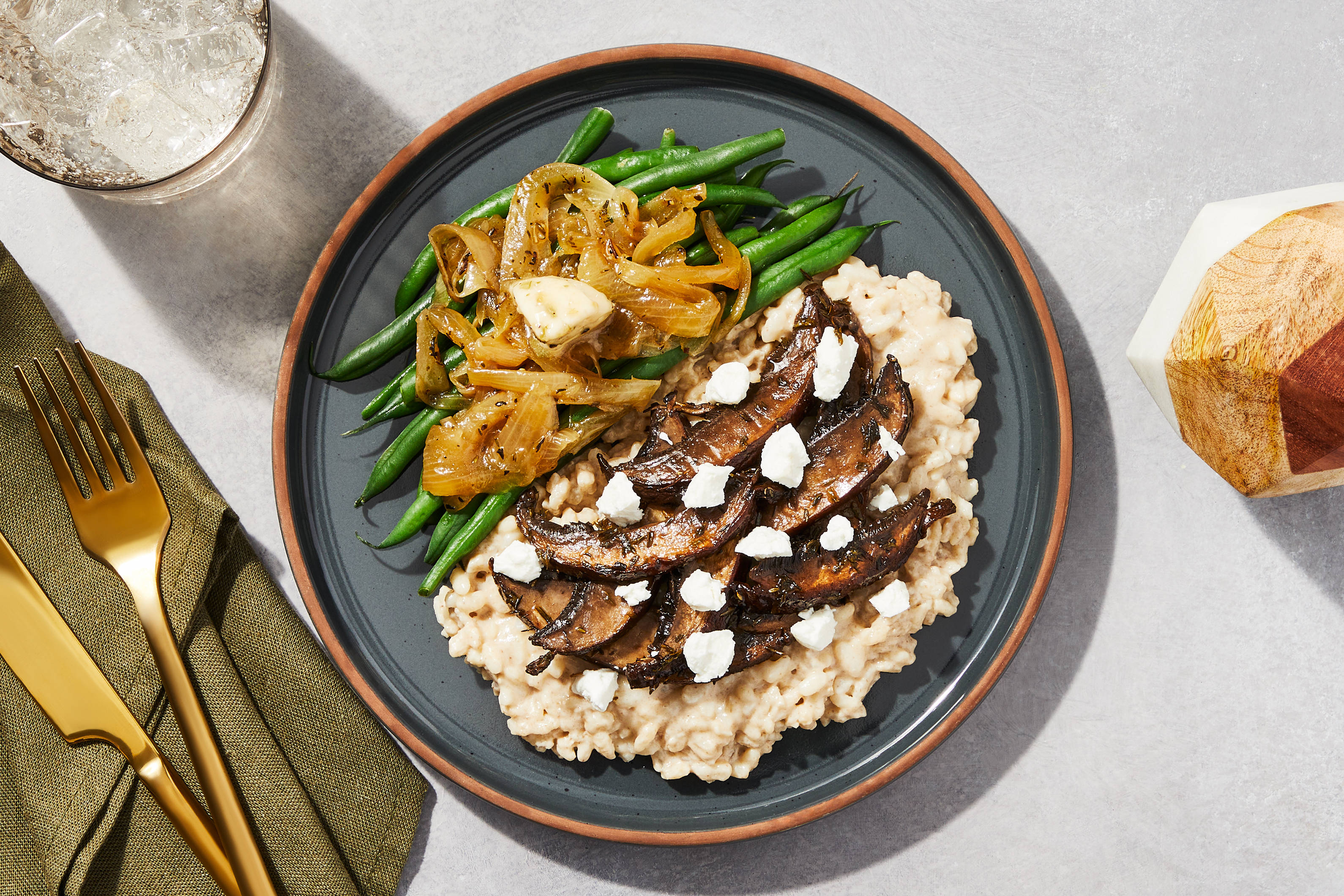 Balsamic Portobello & Goat Cheese Risotto