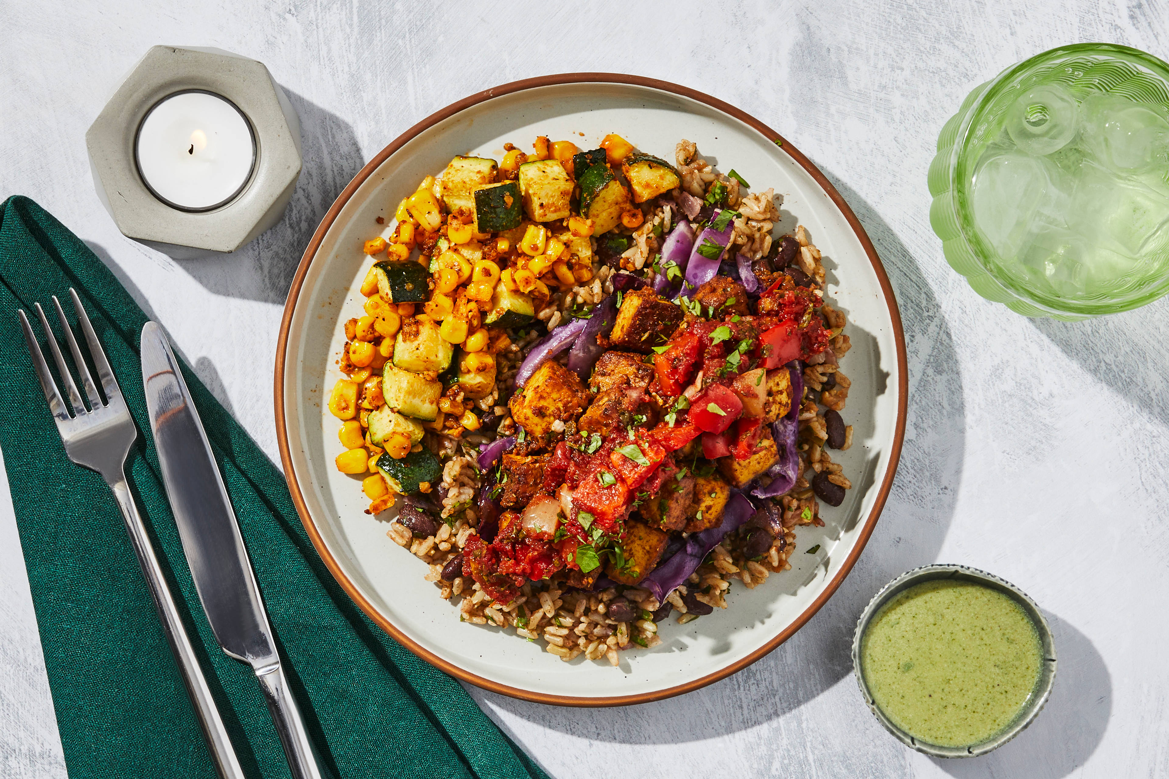 Baja Tofu, Black Beans & Rice