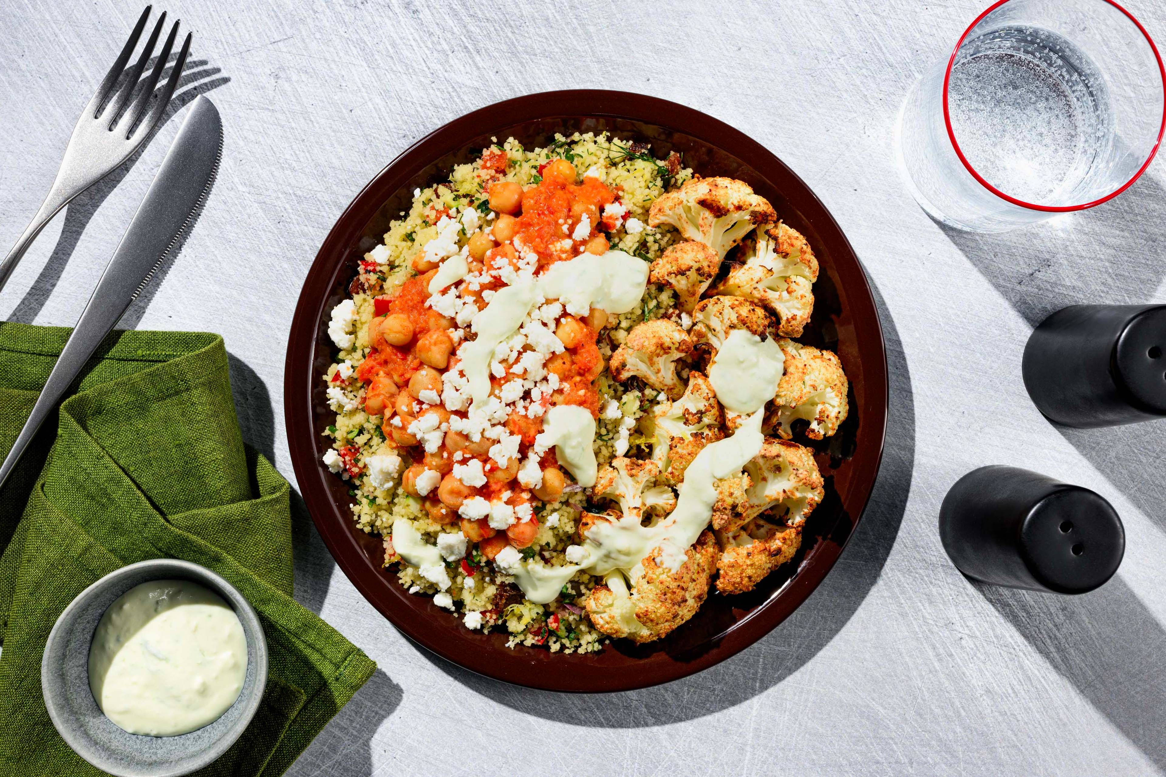 Vegetarisk shawarma-inspireret bowl