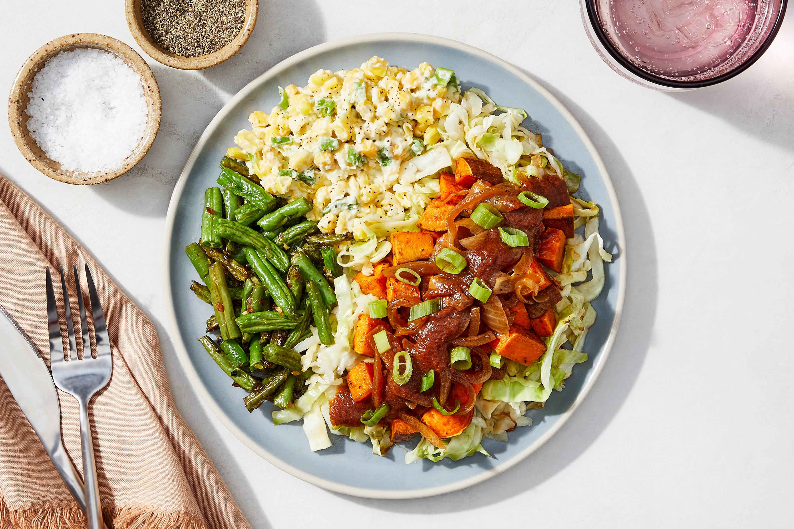 BBQ Sweet Potatoes & Roasted Cabbage
