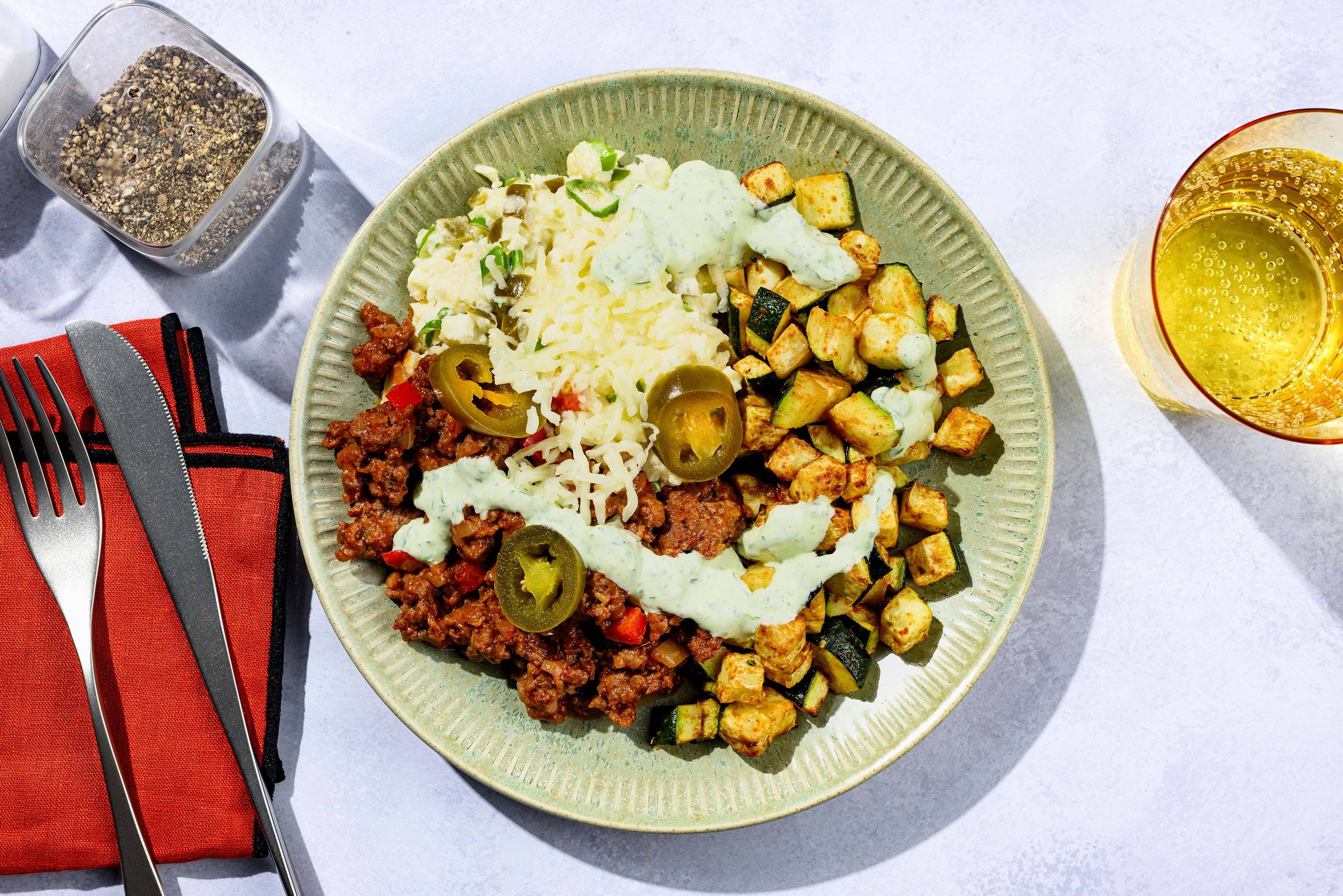Spicy ground beef with jalapenos