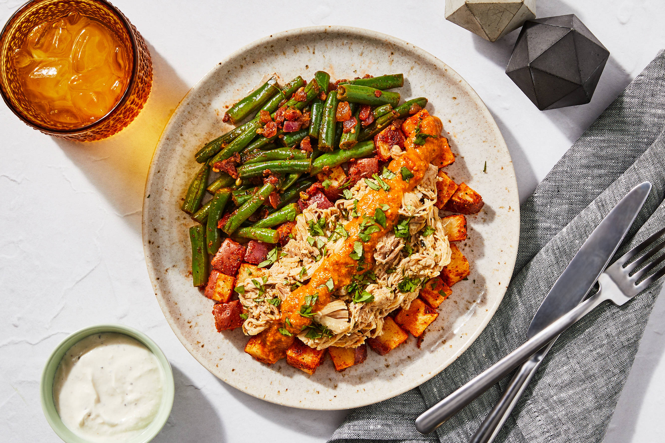Moroccan Chicken Thighs & Spiced Potatoes