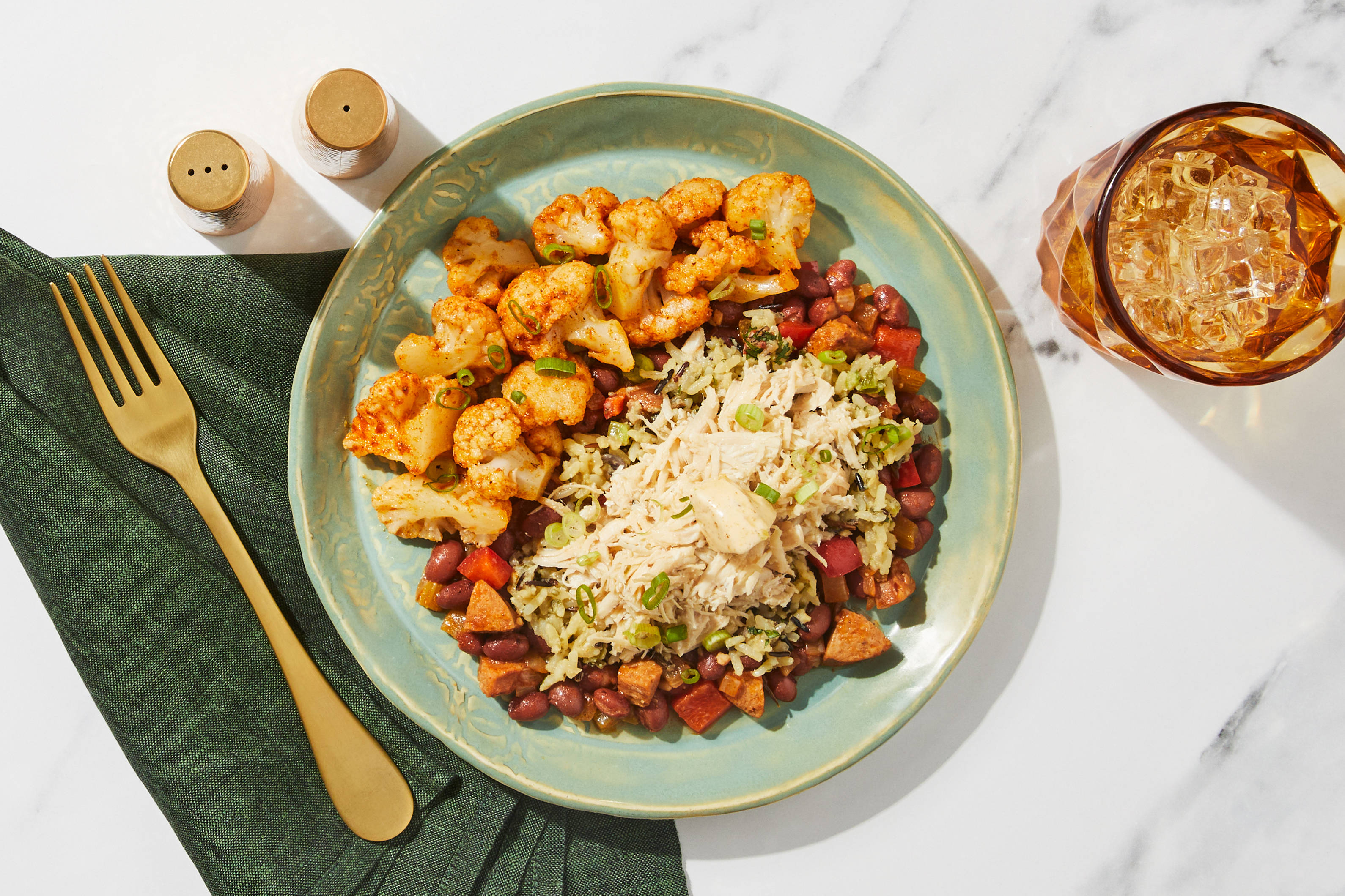 Garlic Shredded Chicken & Creole-Style Rice