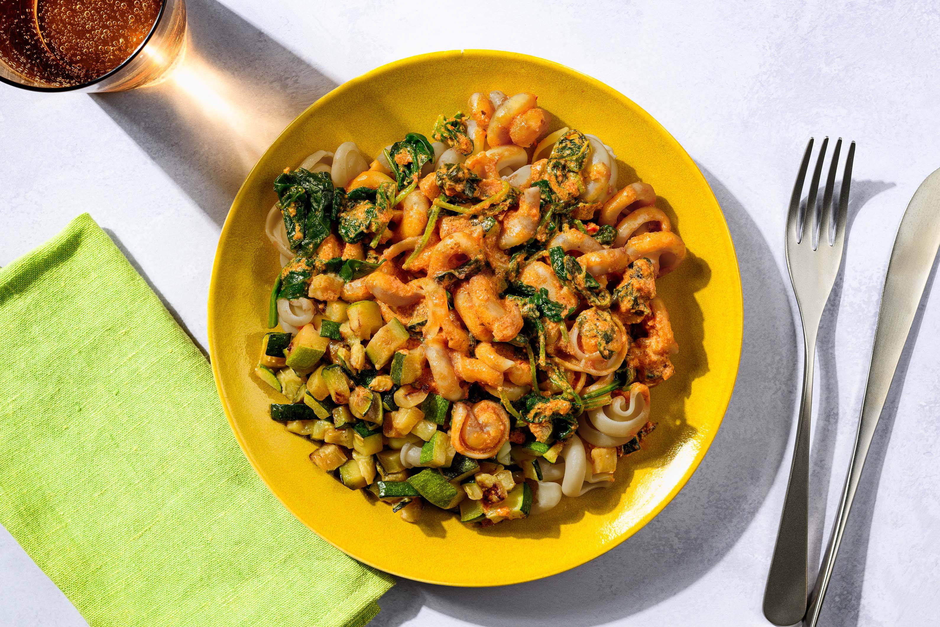 Trottole in sun-dried tomato sauce