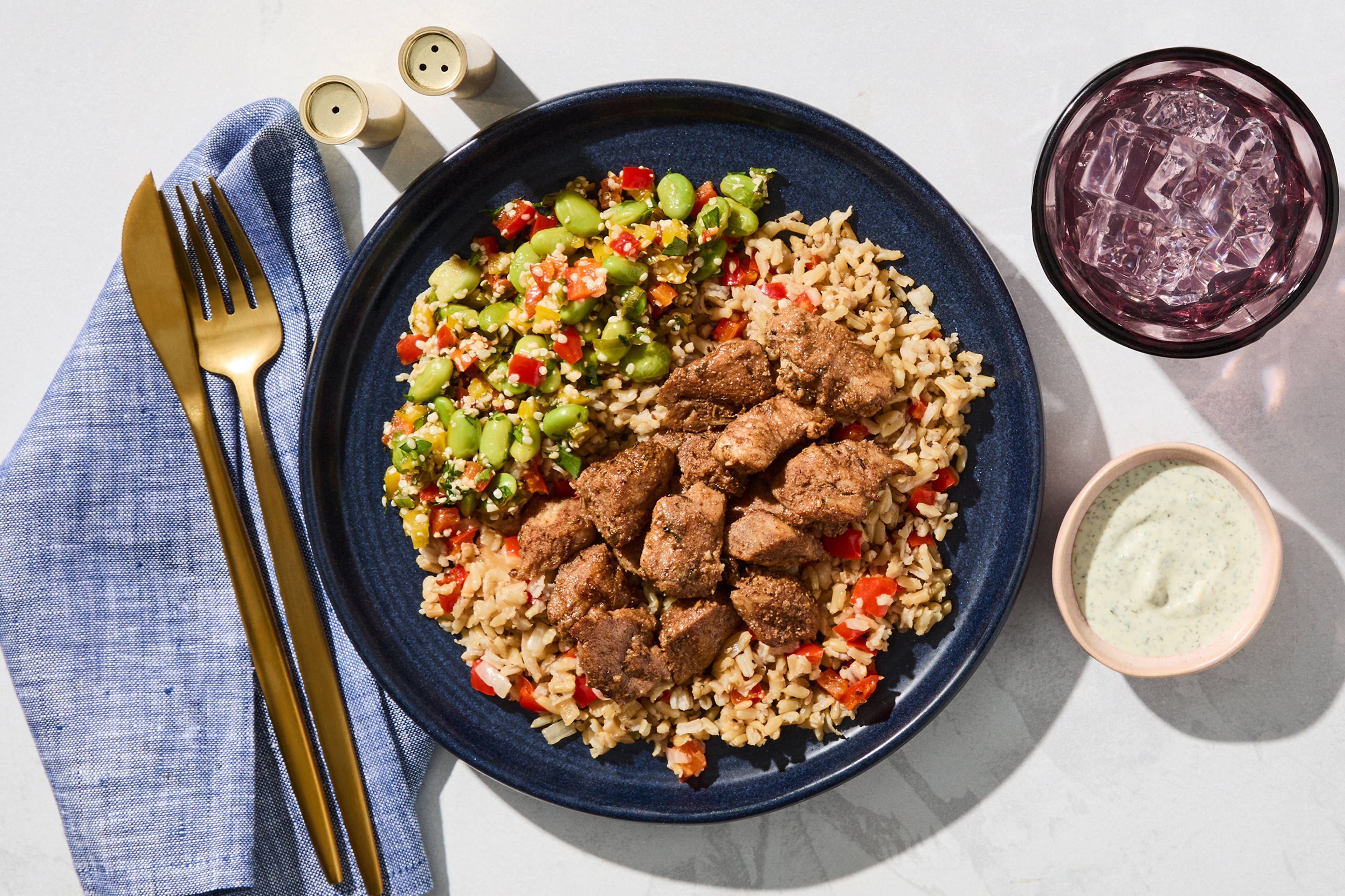 Lebanese-Style Chicken & Rice Bowl