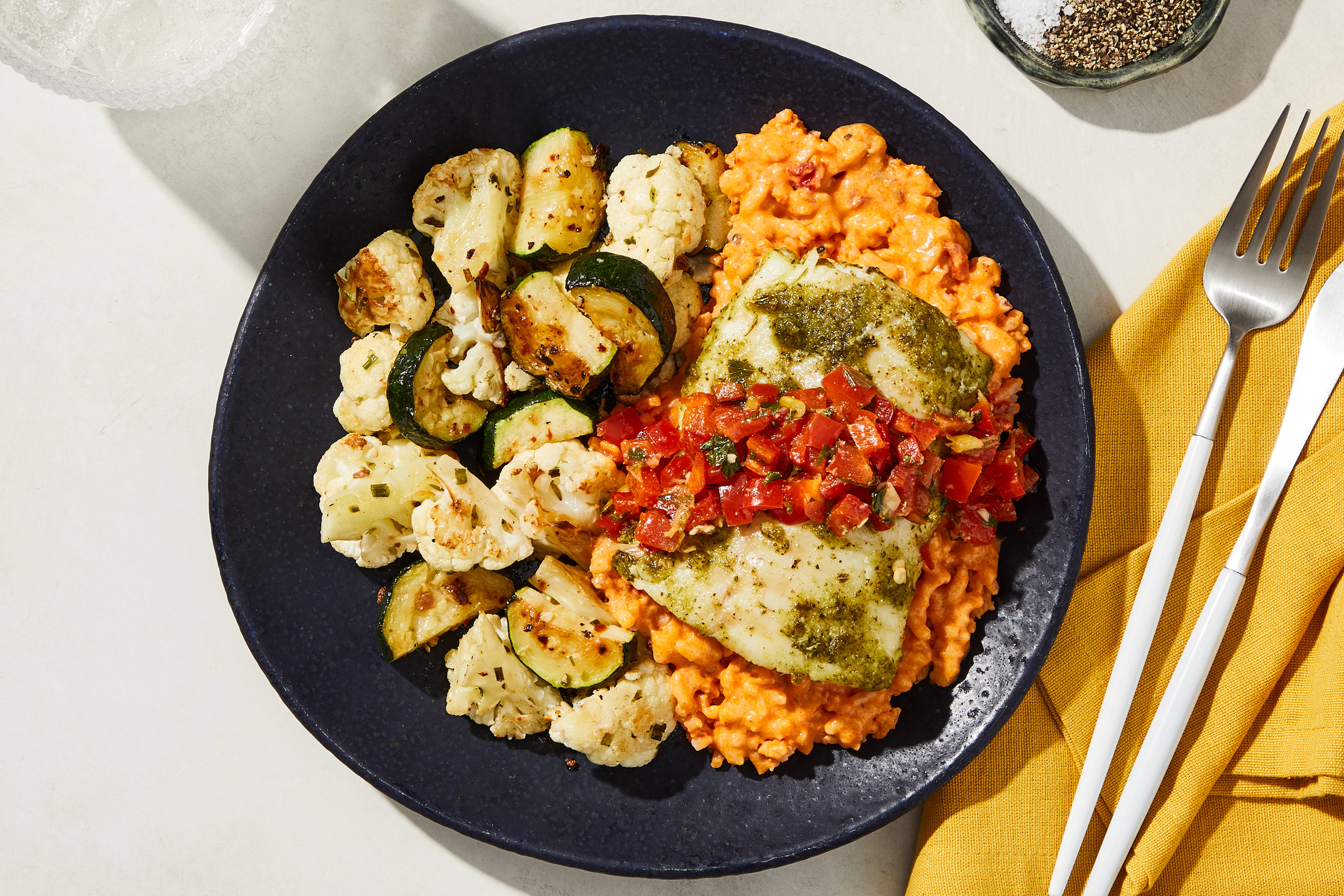 Basil Cod & Red Pepper Risotto
