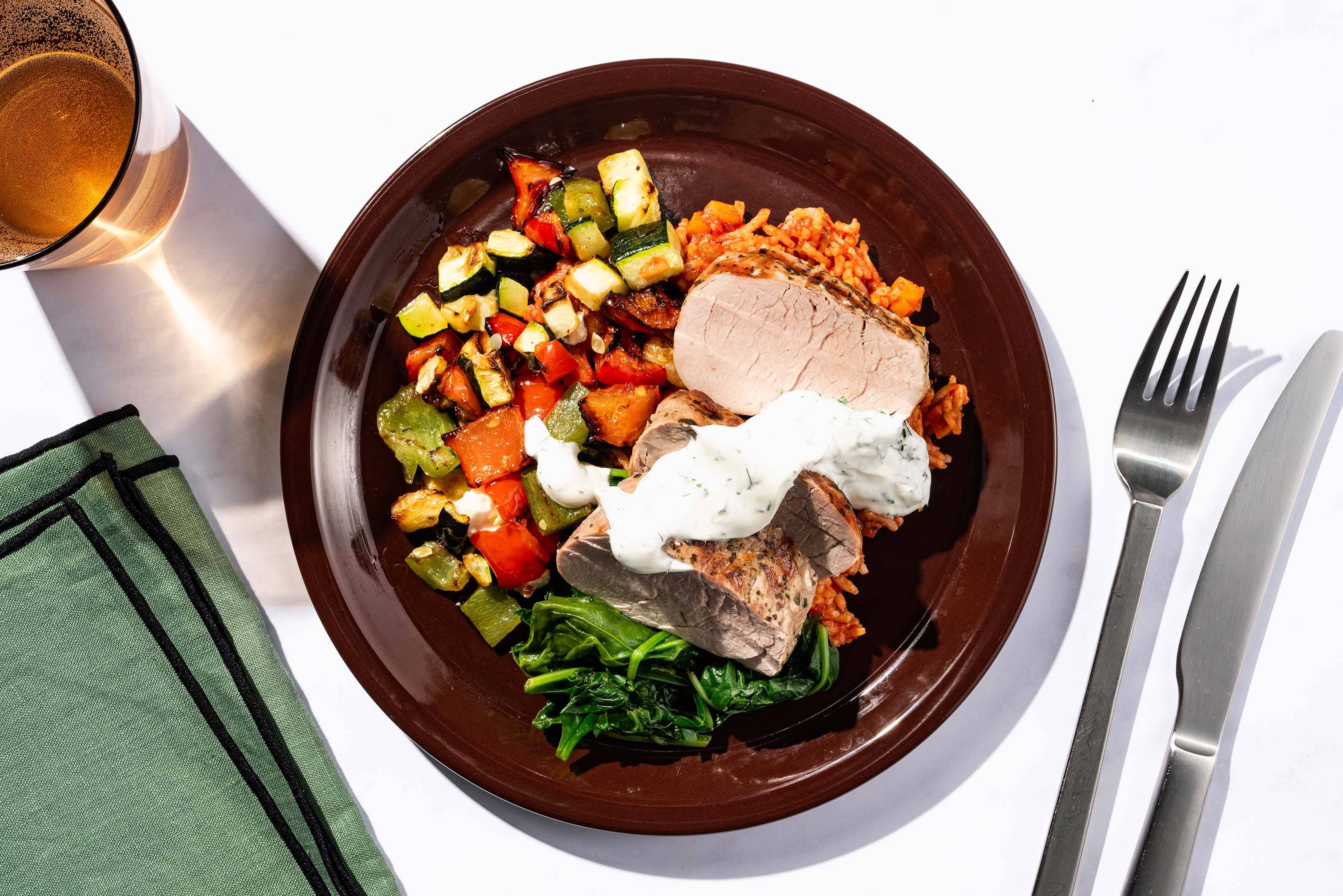 Schweinefilet auf rauchigem Paprikareis