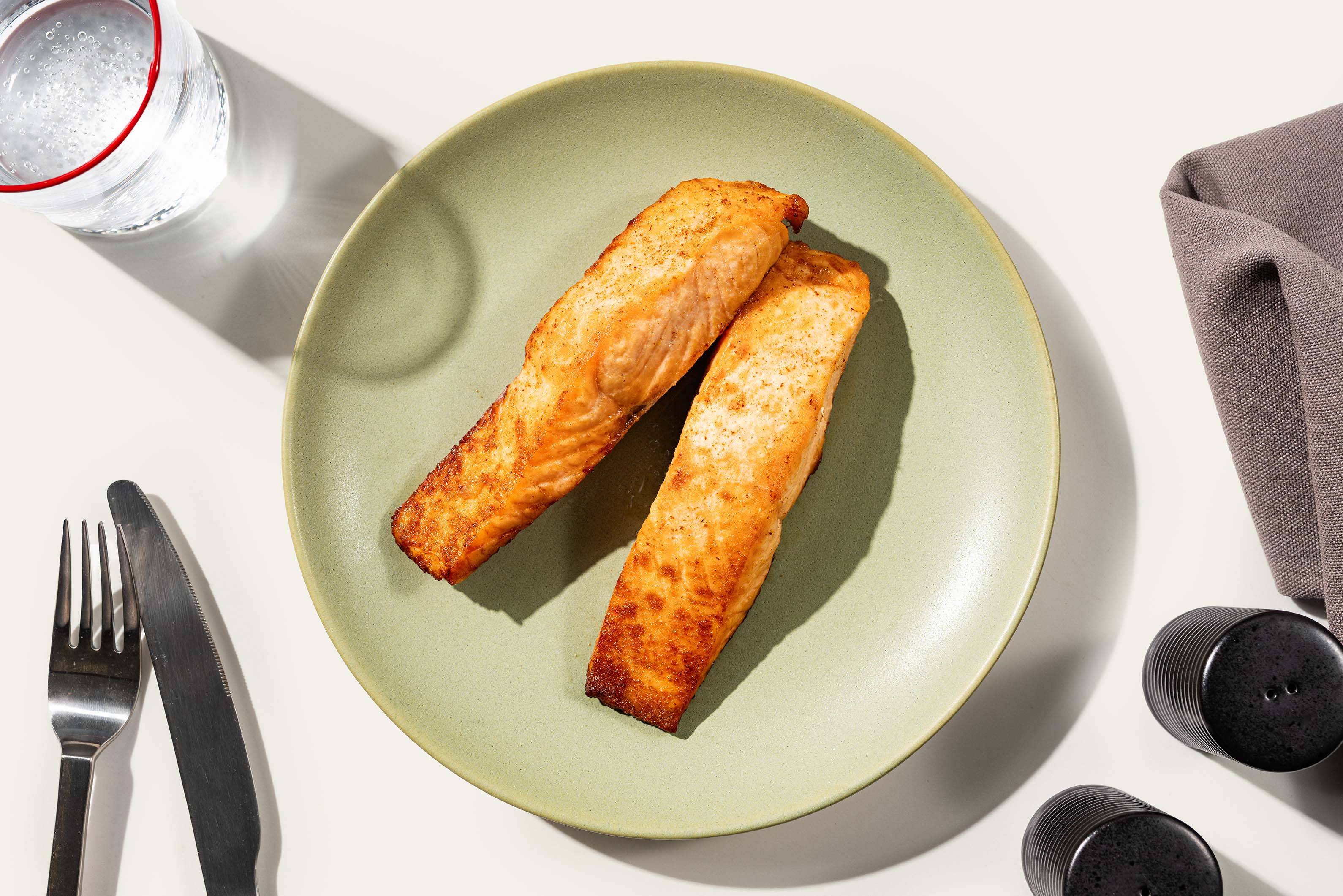 Geroosterde pittige zalm