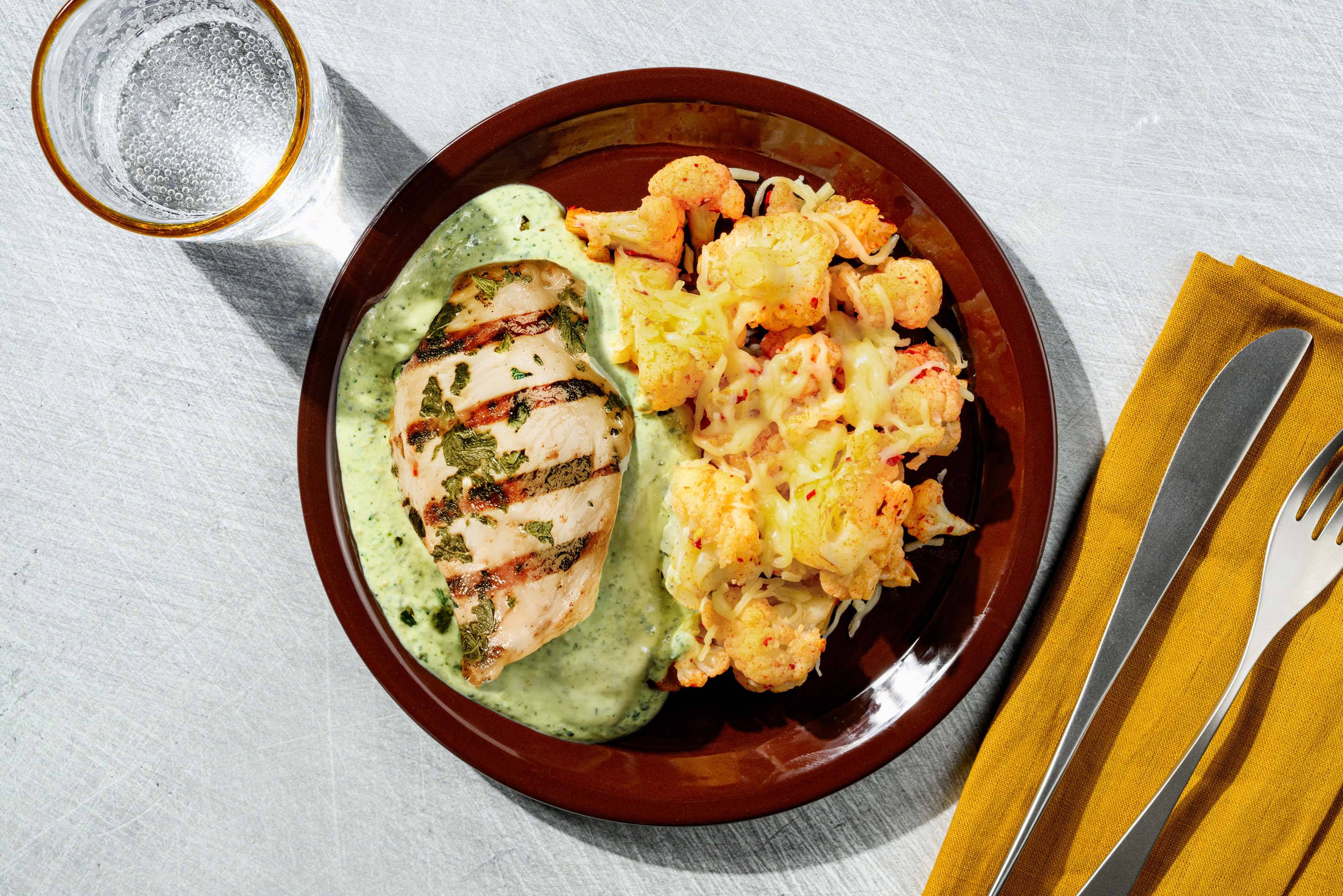 Chicken in creamy basil sauce