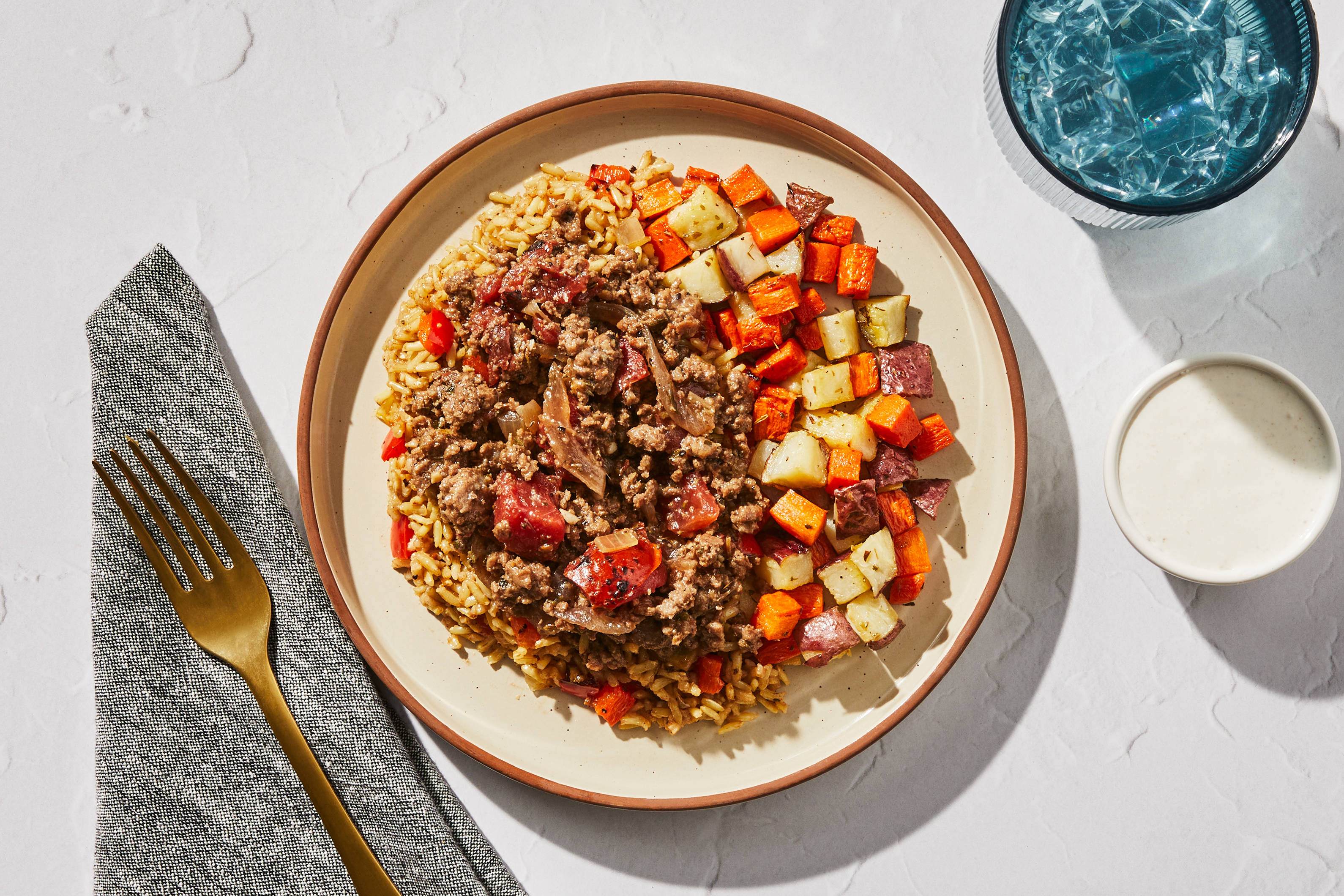 Lebanese-Style Beef & Rice Bowl
