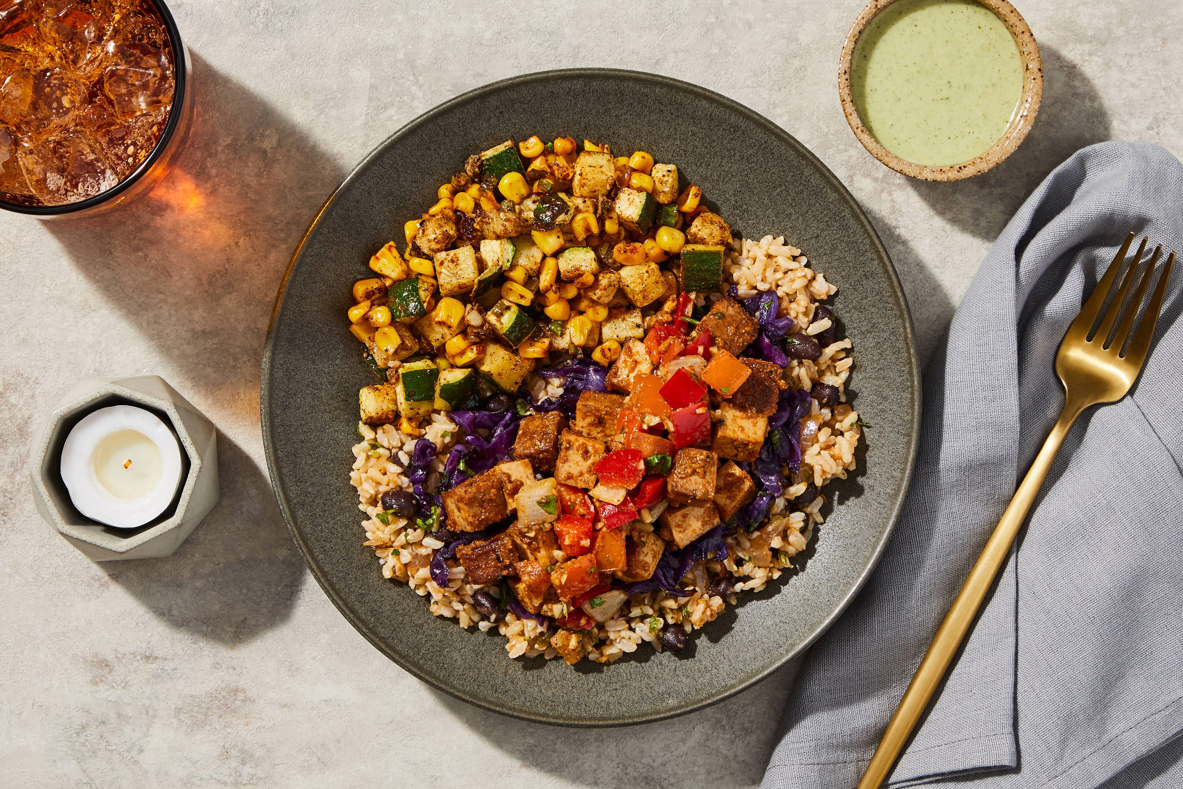 Tofu, haricots noirs et riz de la Basse-Californie