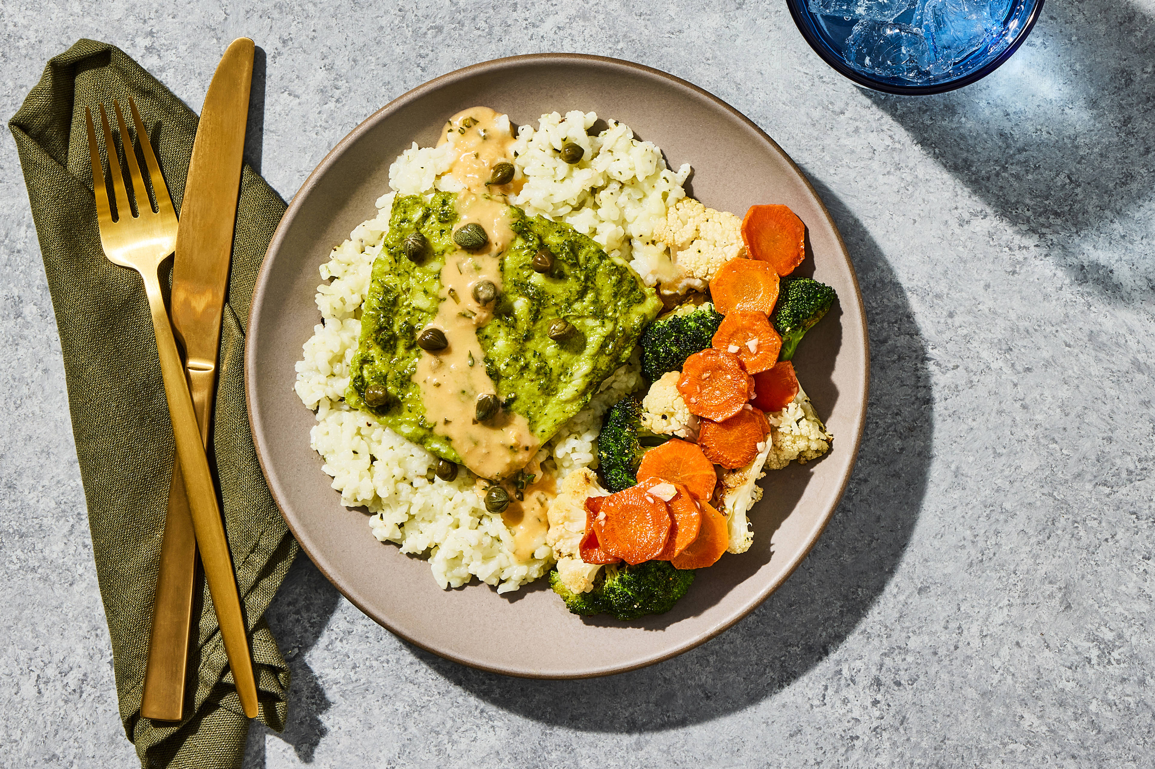 Lemon Caper Cod & Parmesan Risotto