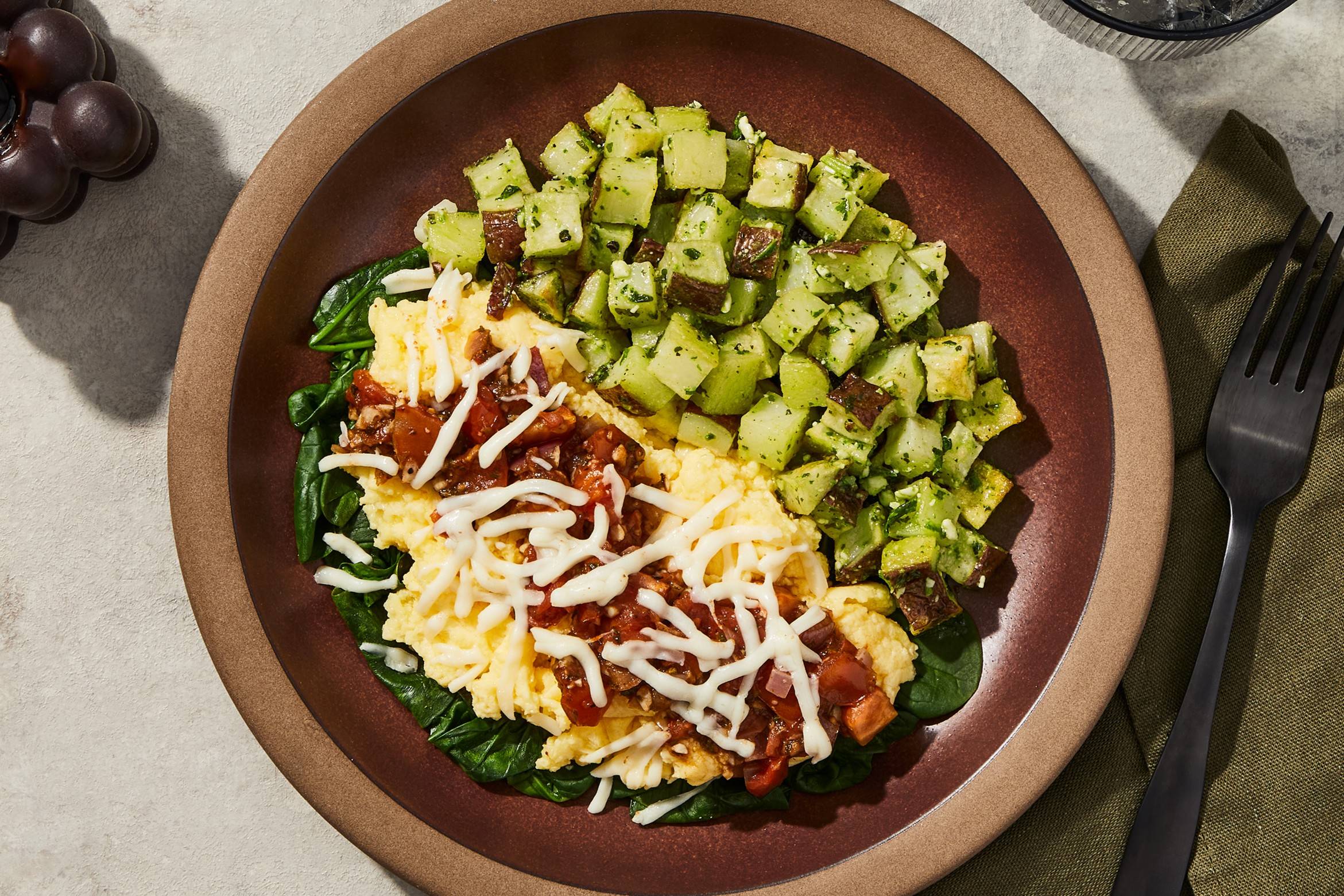 Scrambled Eggs & Herbed Tomato Breakfast Bowl