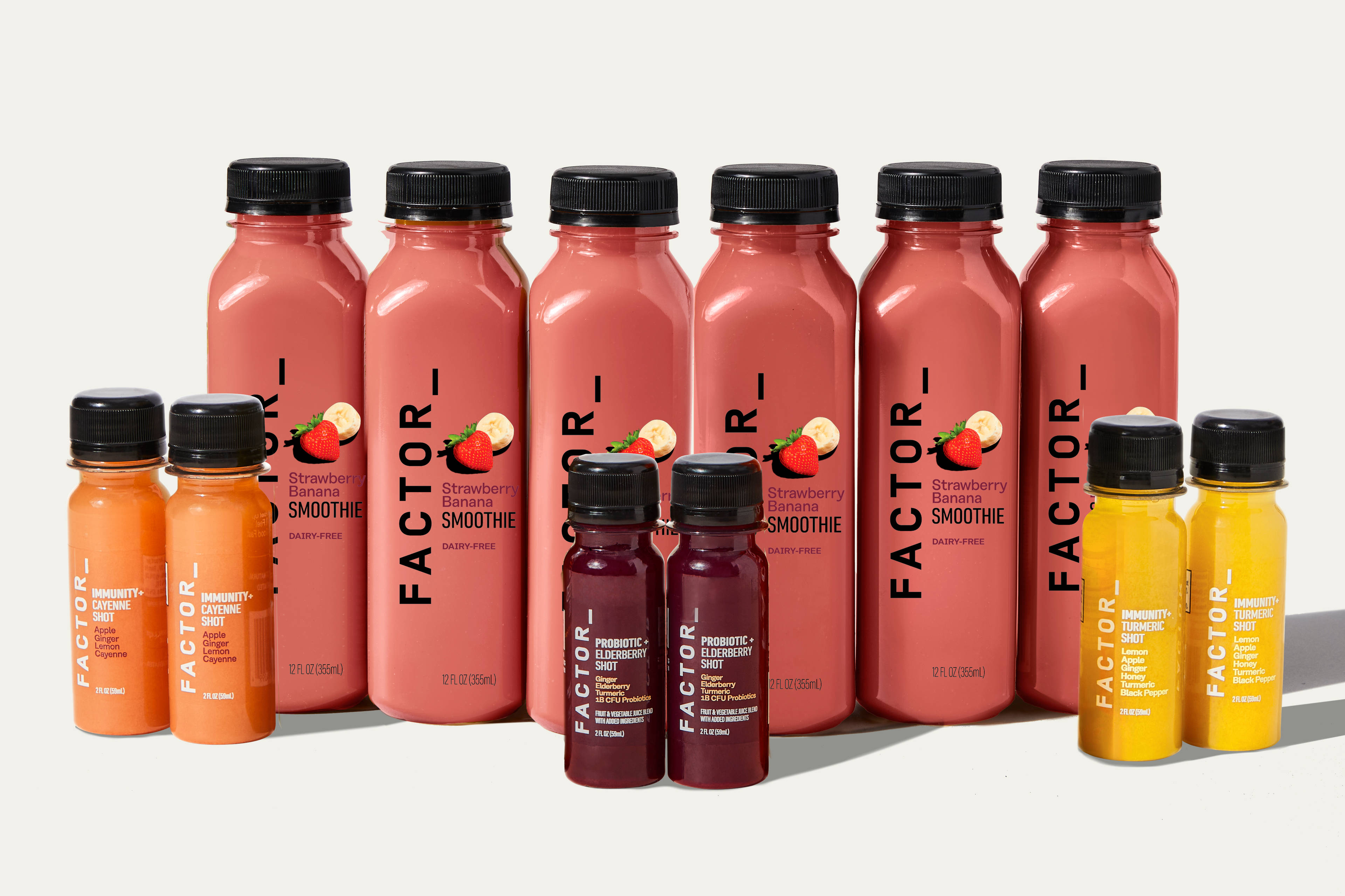 Strawberry Banana Smoothie + Immunity & Probiotic Wellness Shot Variety Pack Bundle