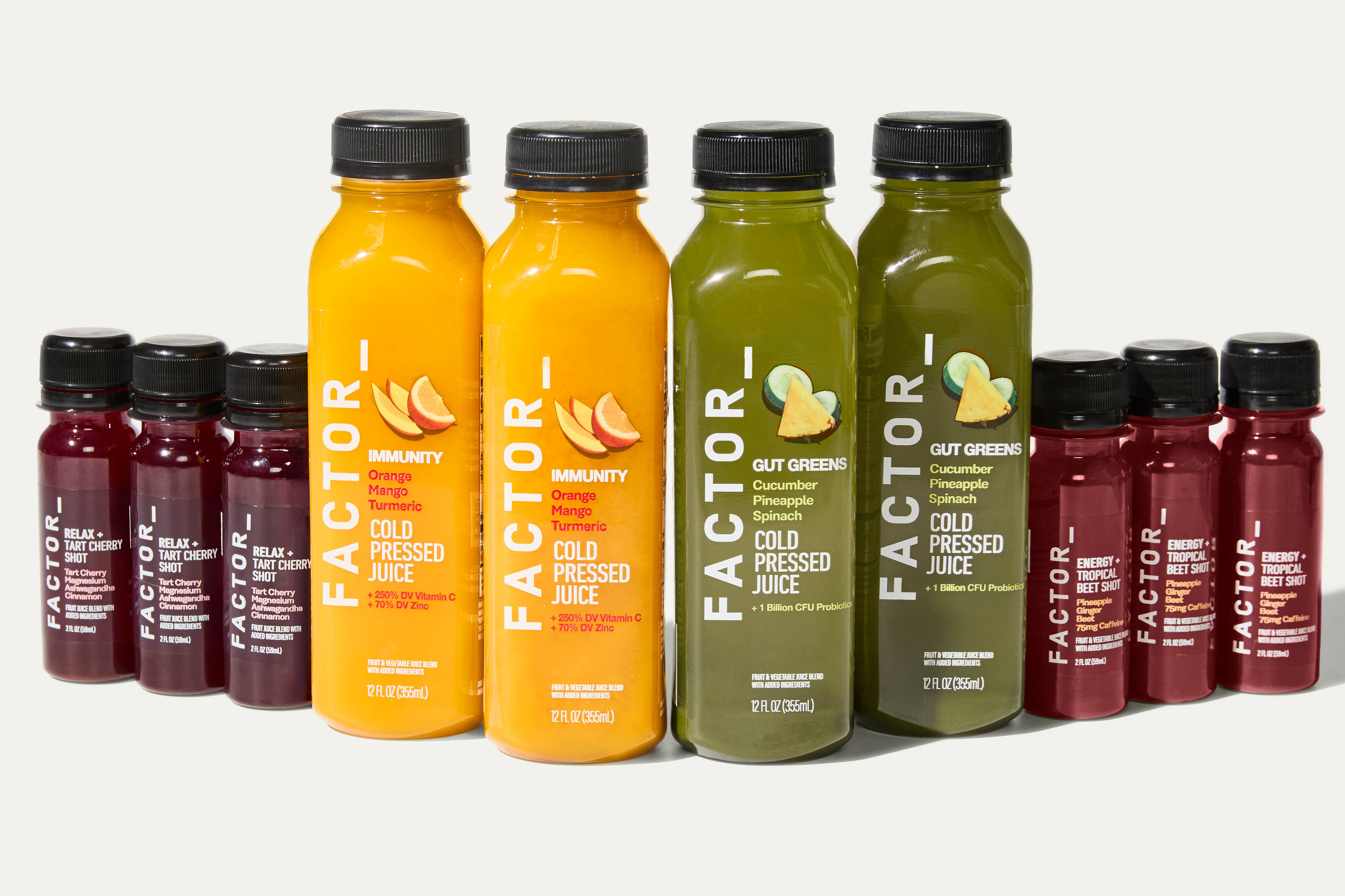 Immunity & Gut Greens Juice + Energy & Relax Wellness Shot Variety Pack Bundle