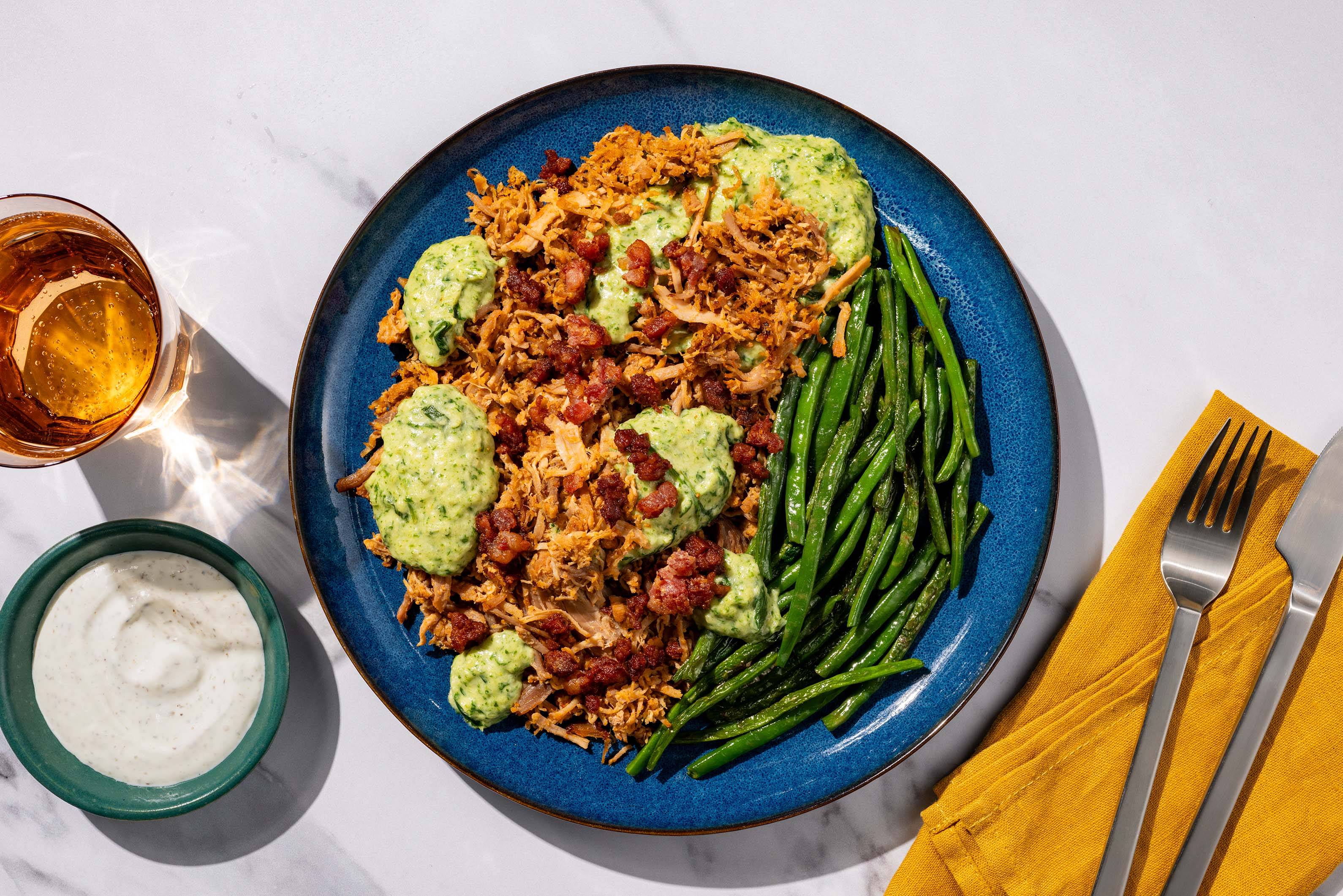 Pulled Chicken mit Bacon