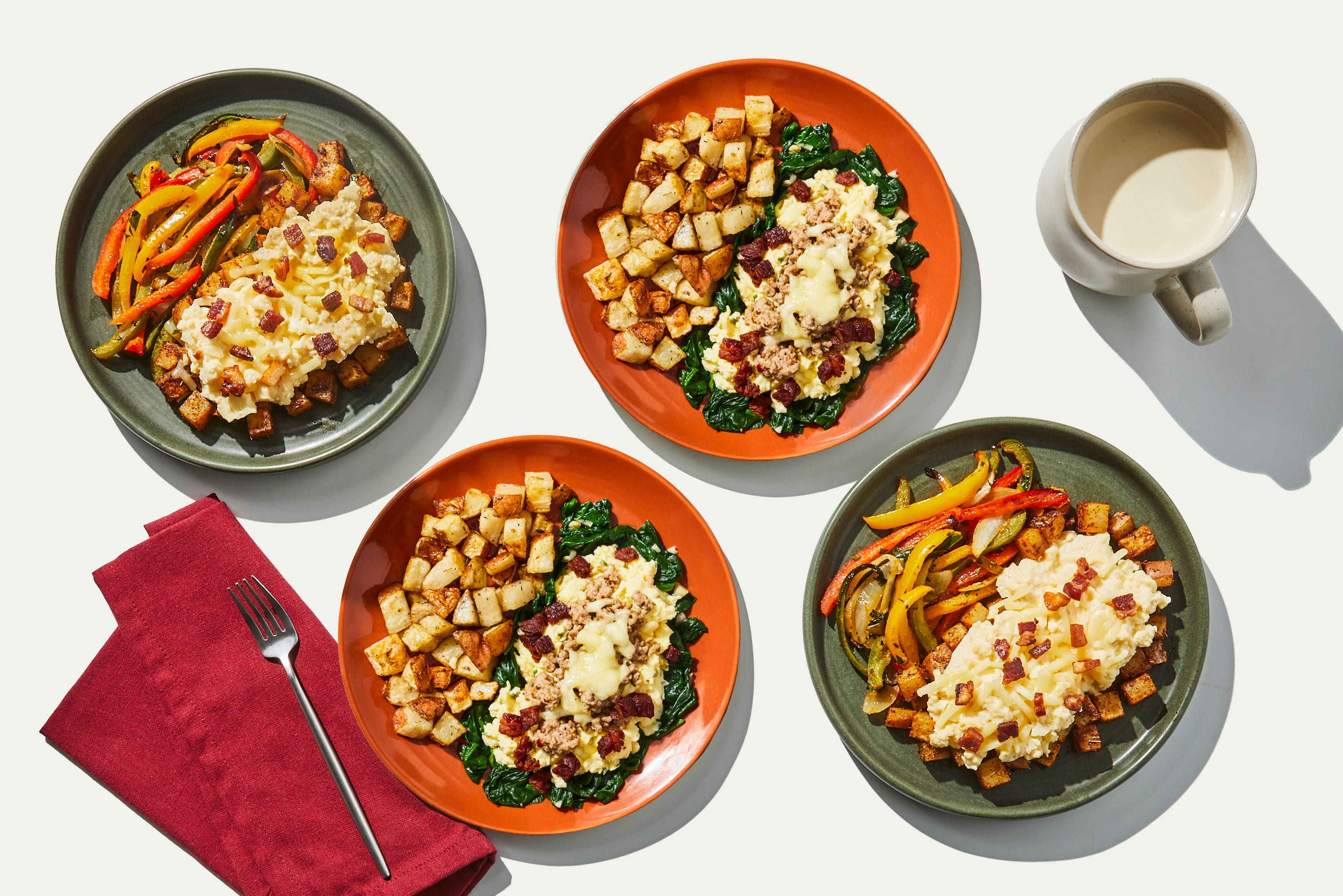Breakfast Bundle - Bacon, Sausage & White Cheddar Scrambled Eggs & Potato, Bacon & Egg Skillet