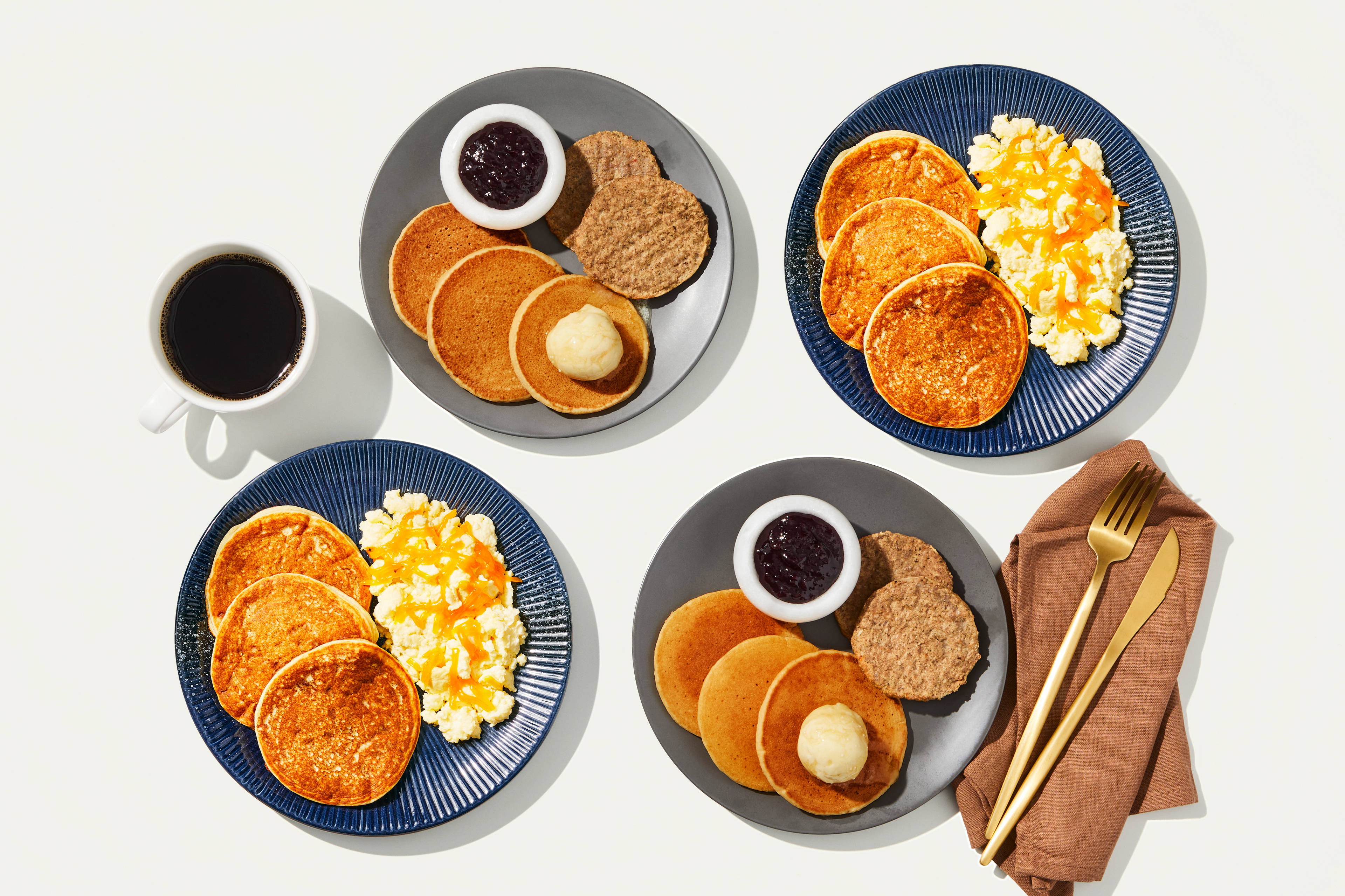 Pancake Bundle - Lemon Buttermilk Pancakes & Blueberry Compote & Pancakes & Cheddar Scrambled Eggs