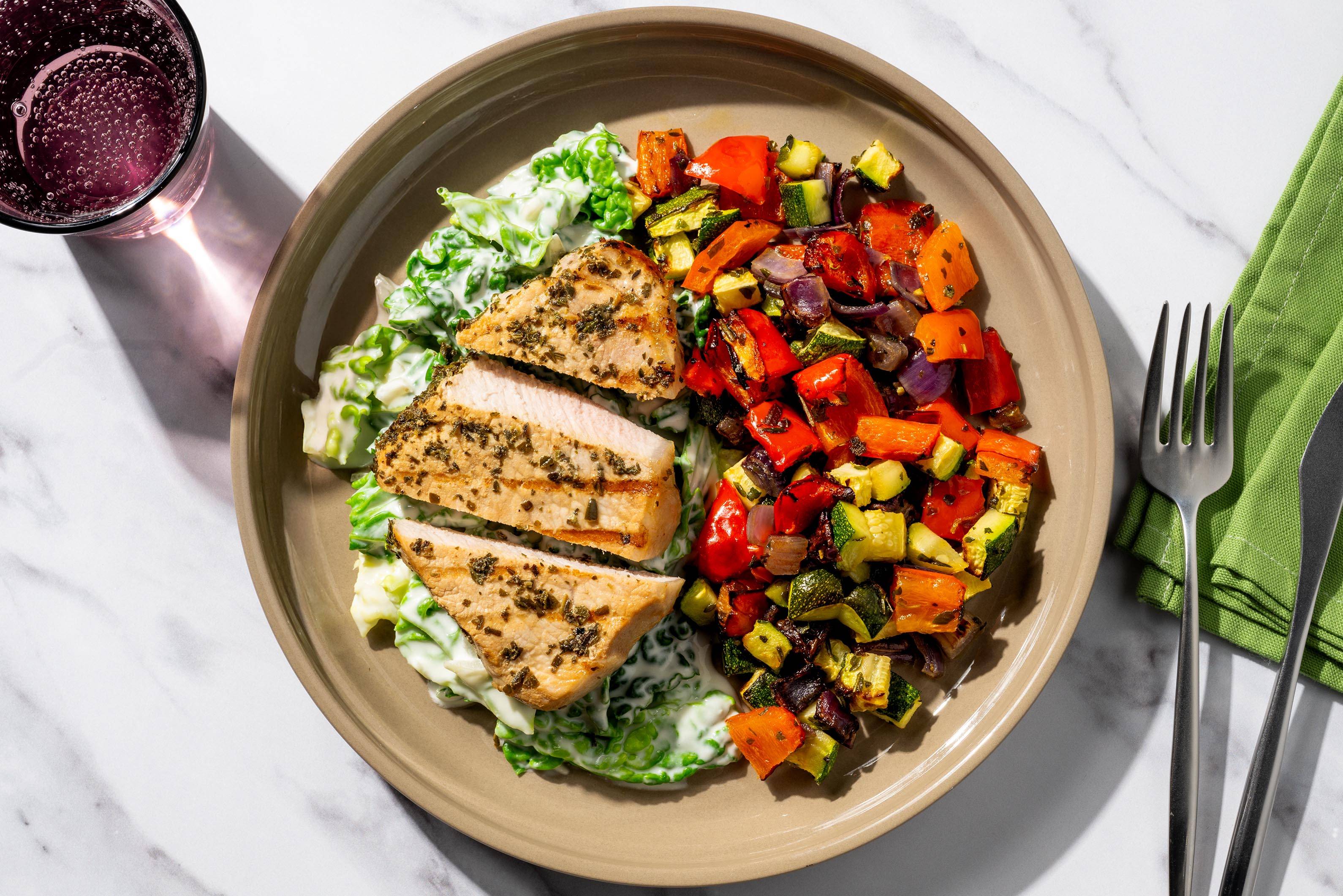 Creamy kale pork tenderloin