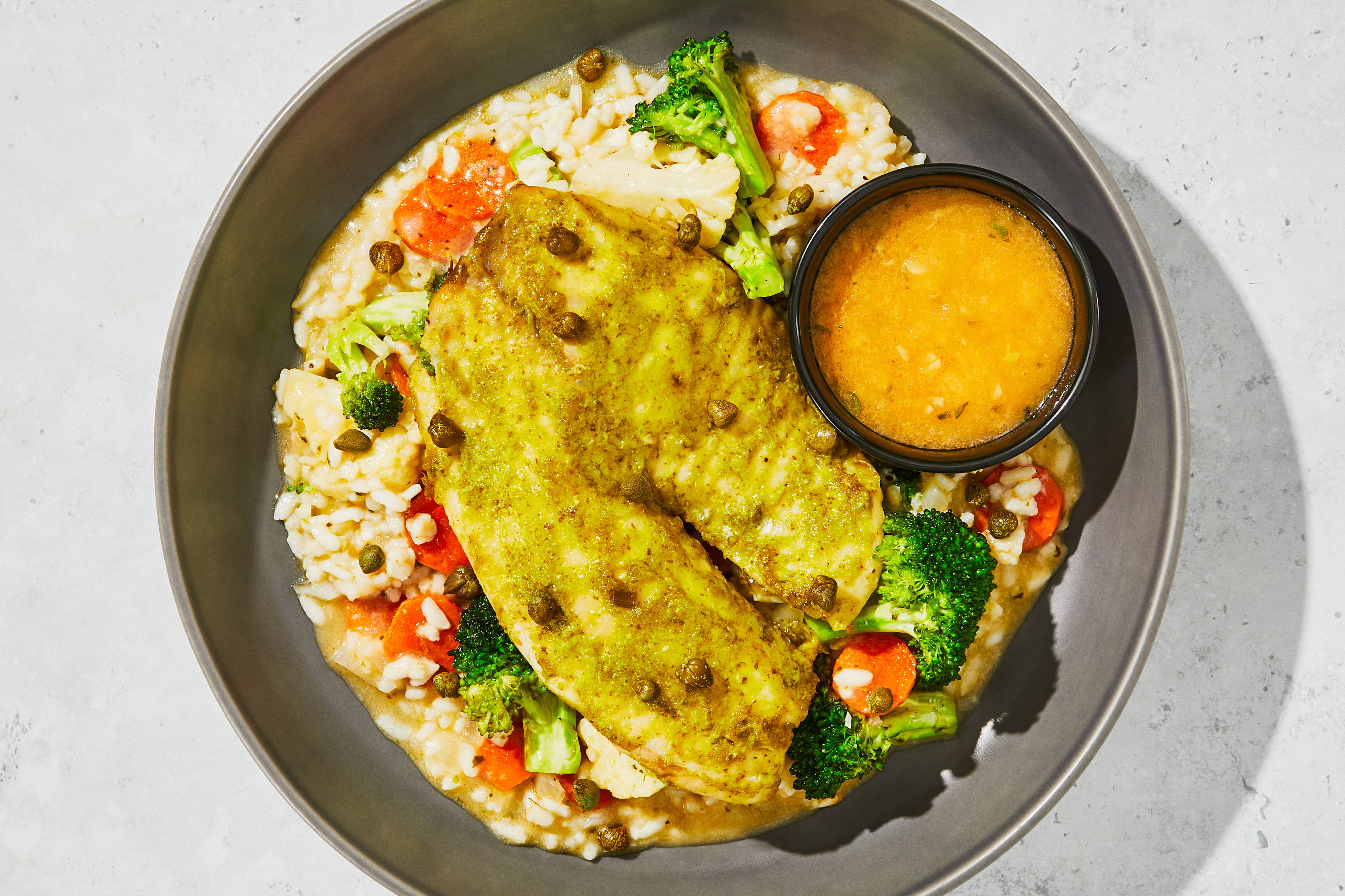 Lemon Caper Tilapia & Risotto