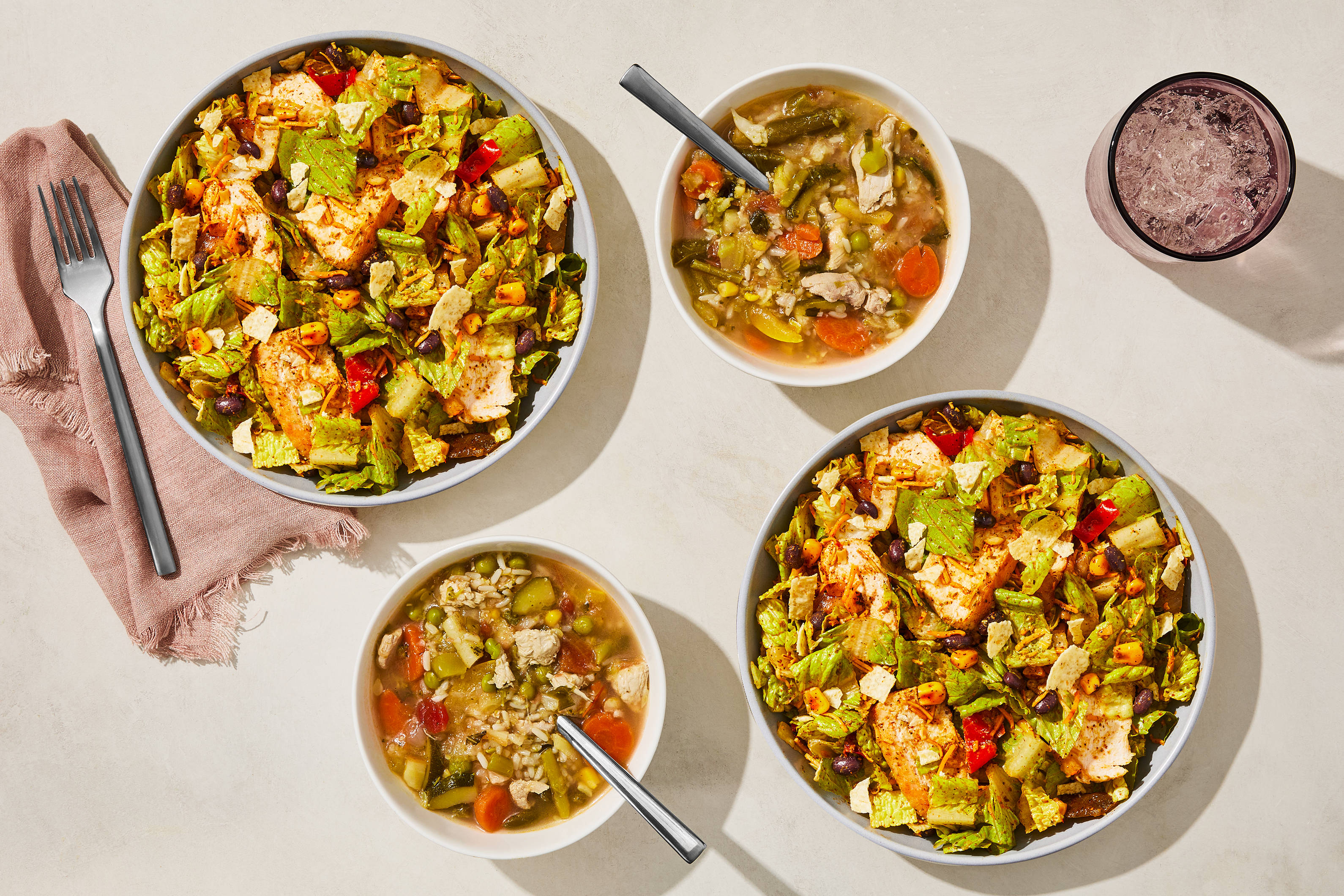 Santa Fe Fiesta Salad & Chicken, Rice & Vegetable Soup Bundle