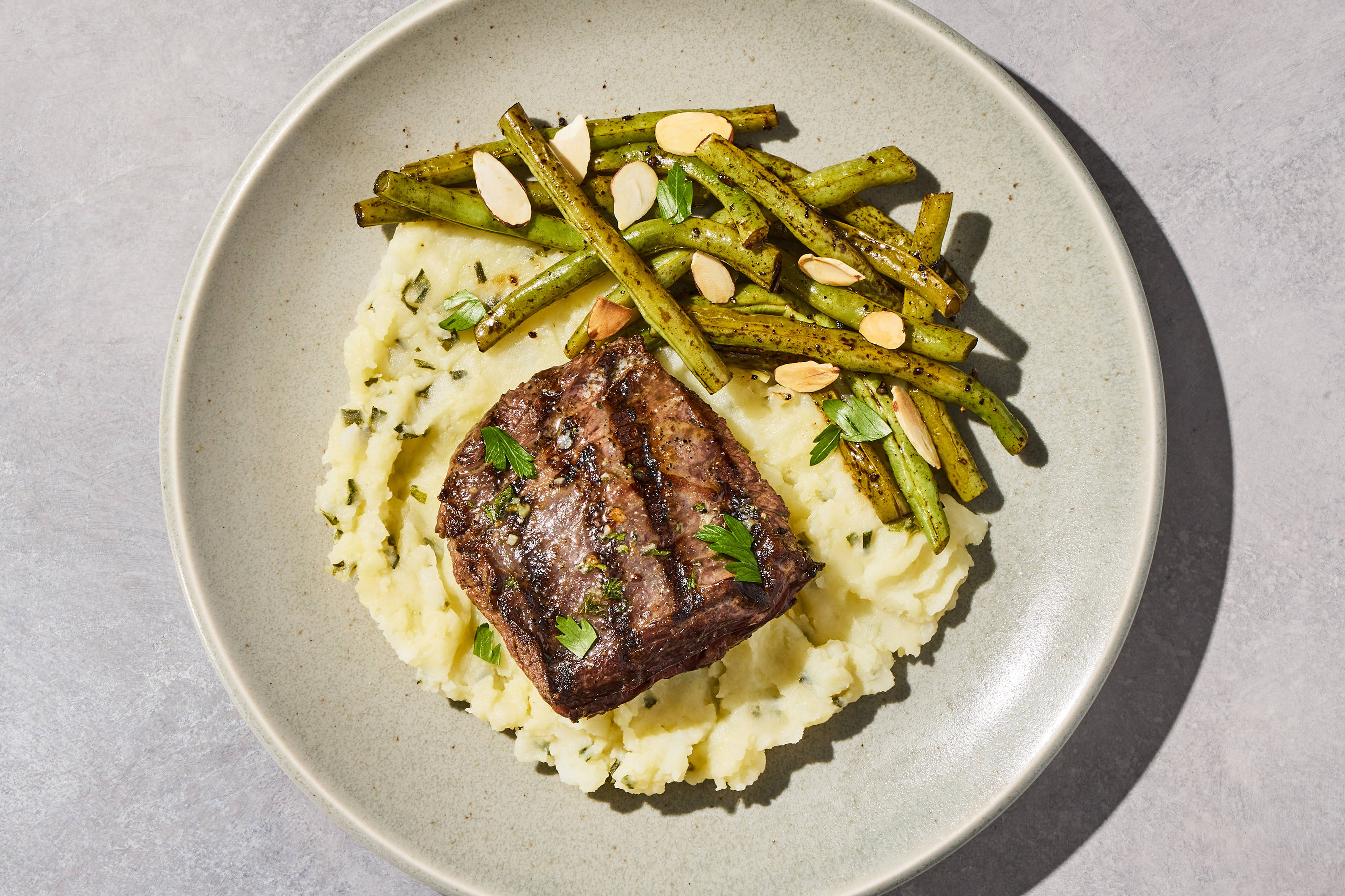 Garlic Butter Bavette Steak & Chive Mash